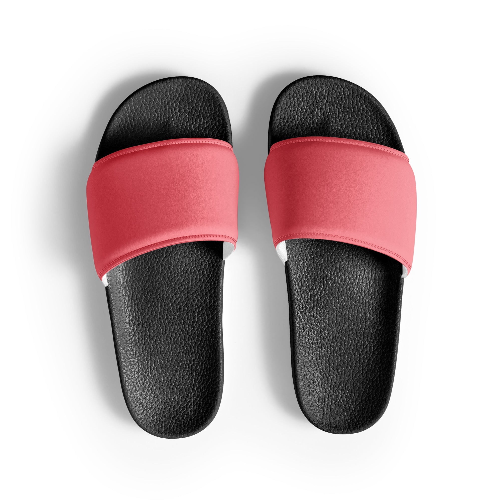 Blush Pink Color Men's Slides by Visual Verse - Image 1