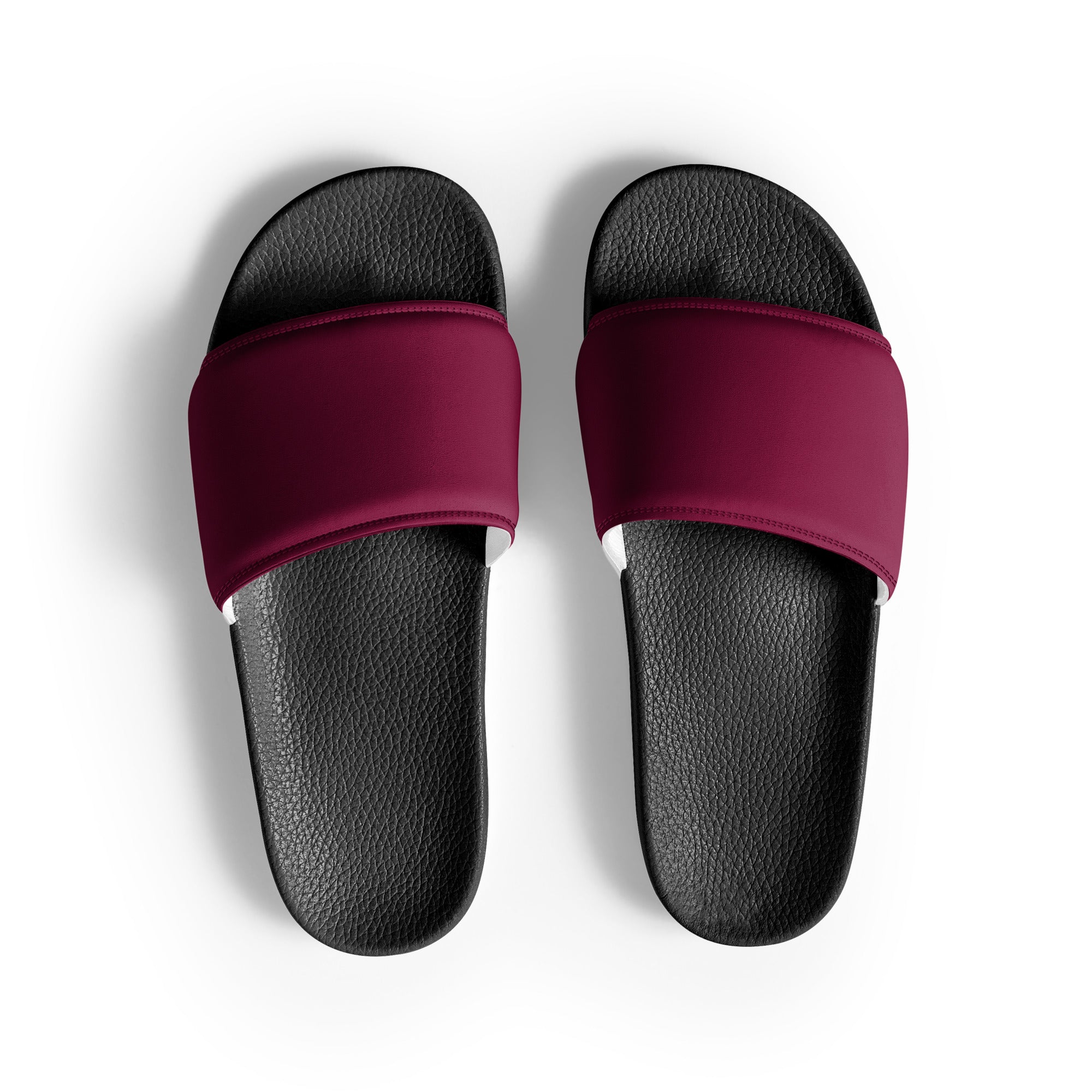 Bordeaux Color Men's Slides by Visual Verse - Image 1