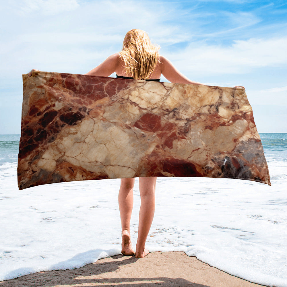 Bordeaux Granite Beach Towel by Visual Verse - Image 2