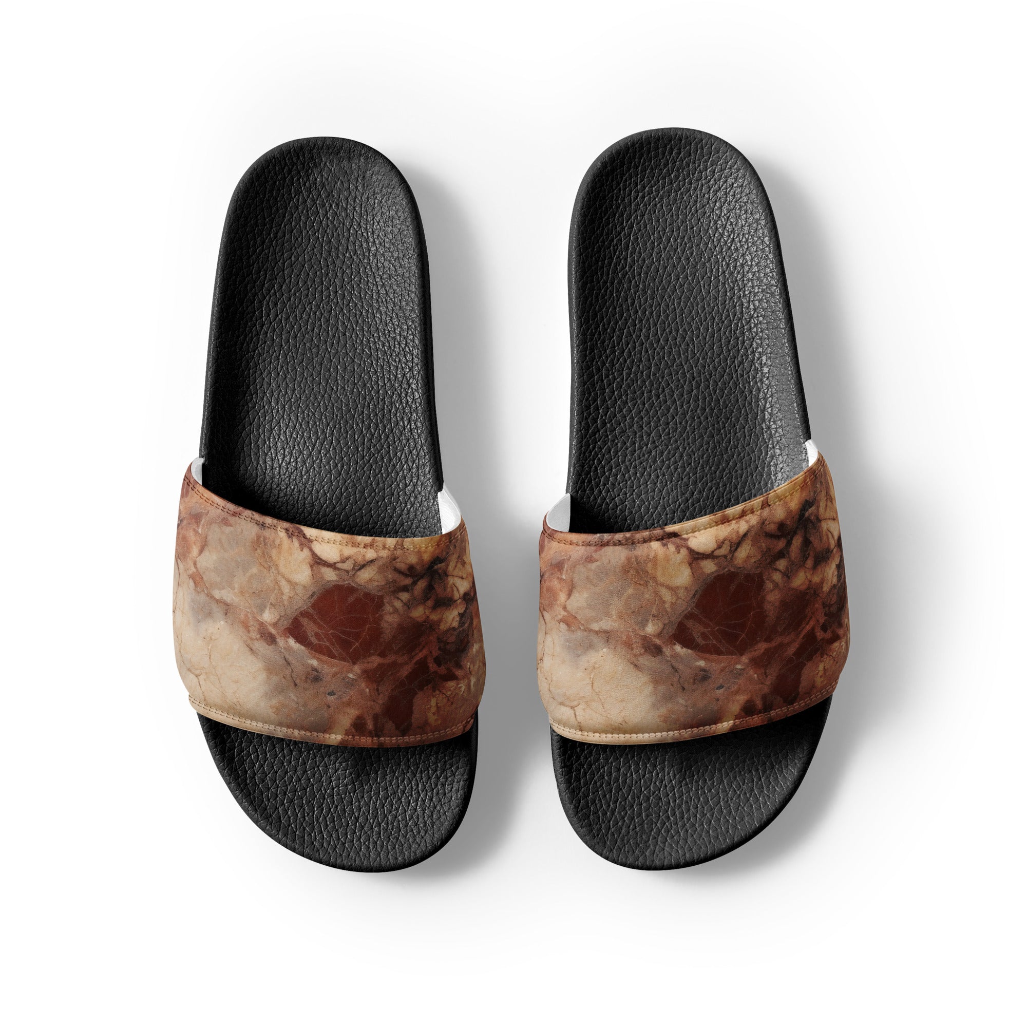 Bordeaux Granite Men's Slides by Visual Verse - Image 2