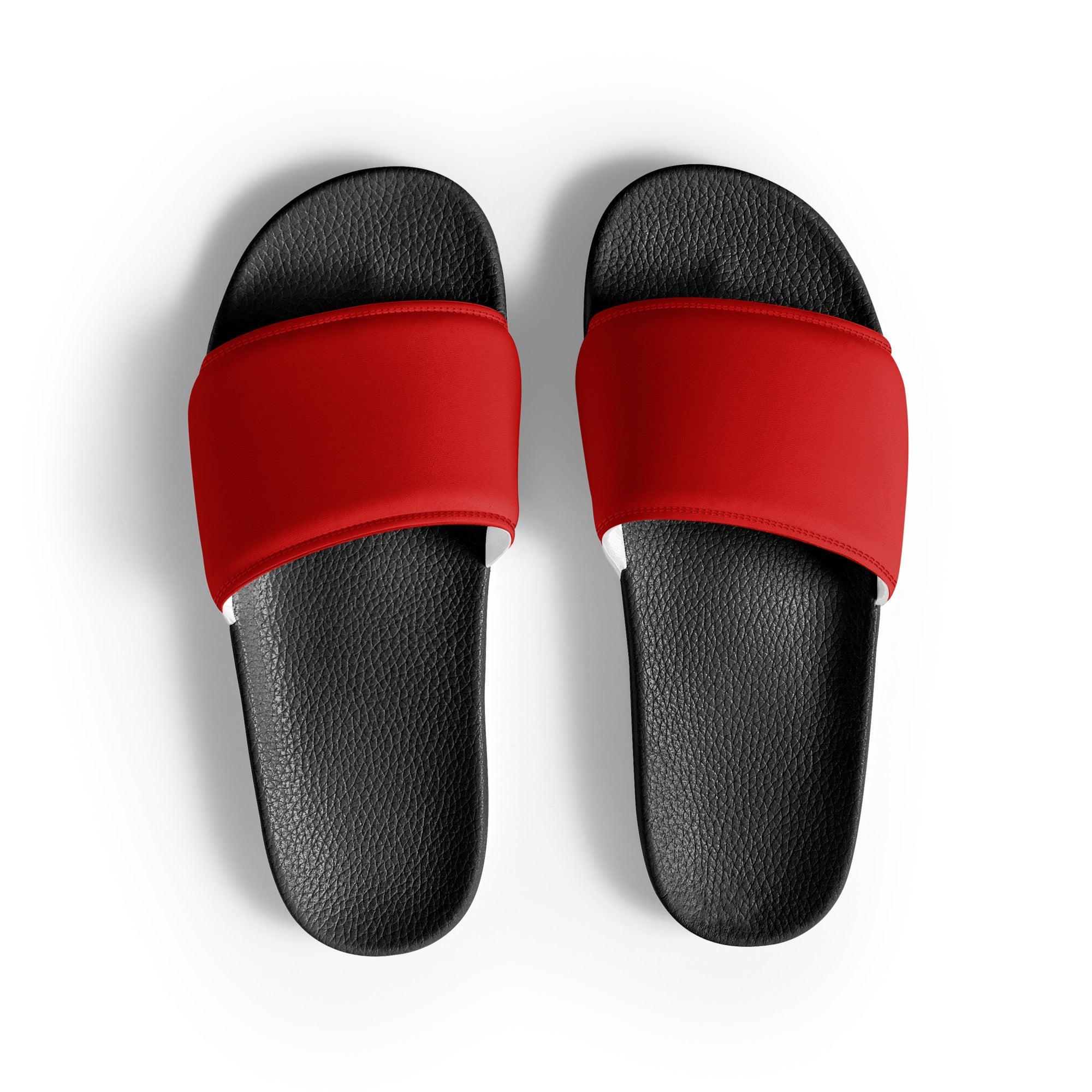 Boston University Red Color Men's Slides by Visual Verse - Image 1