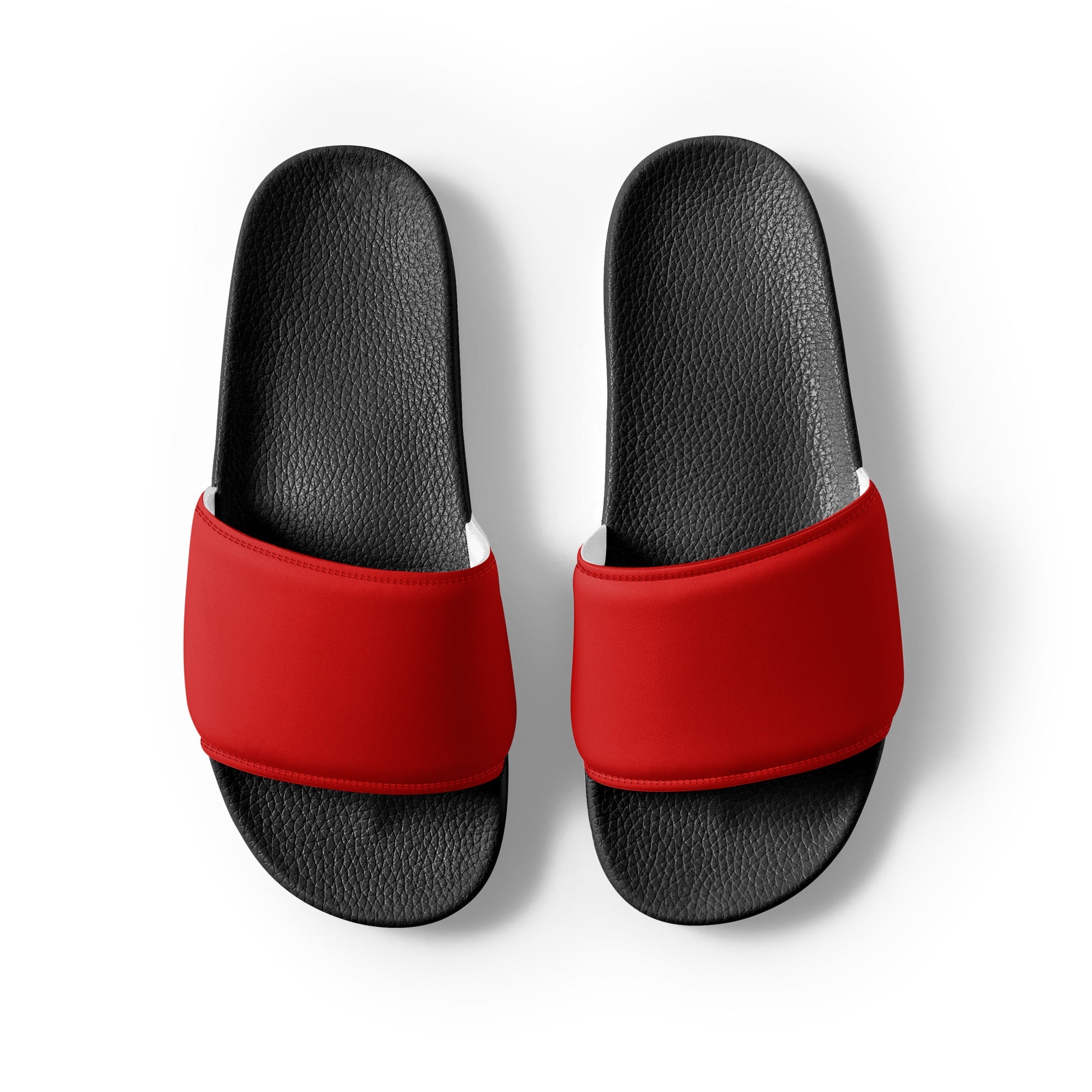 Boston University Red Color Men's Slides by Visual Verse - Image 2