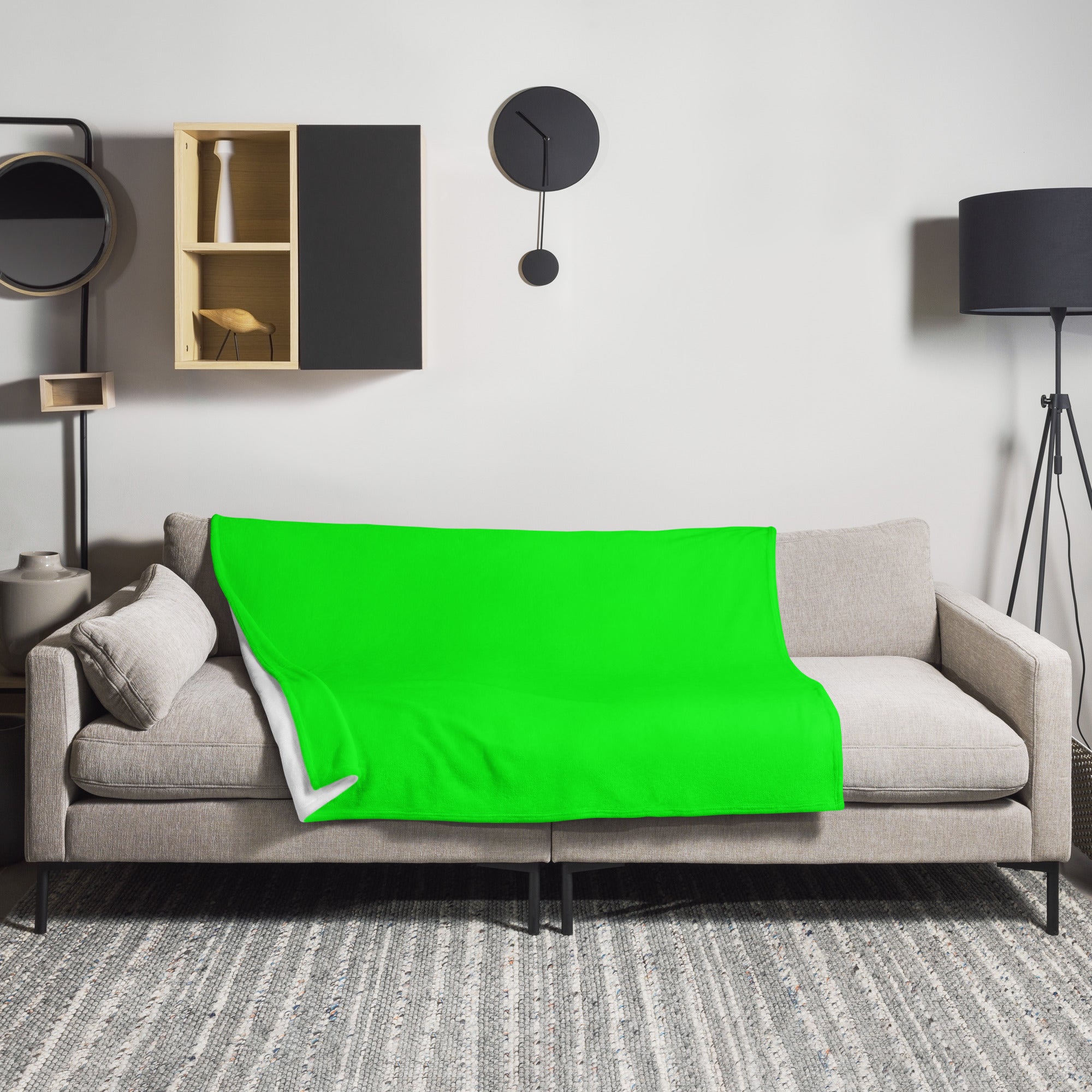 Bright Green Color Blanket by Visual Verse - Image 1