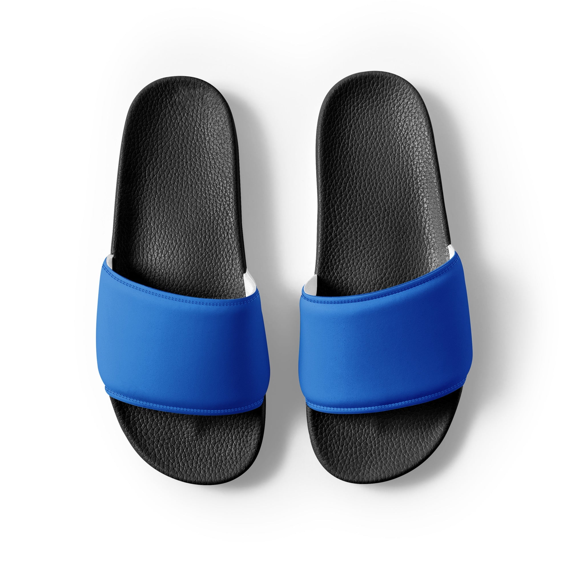 Bright Navy Color Men's Slides by Visual Verse - Image 2