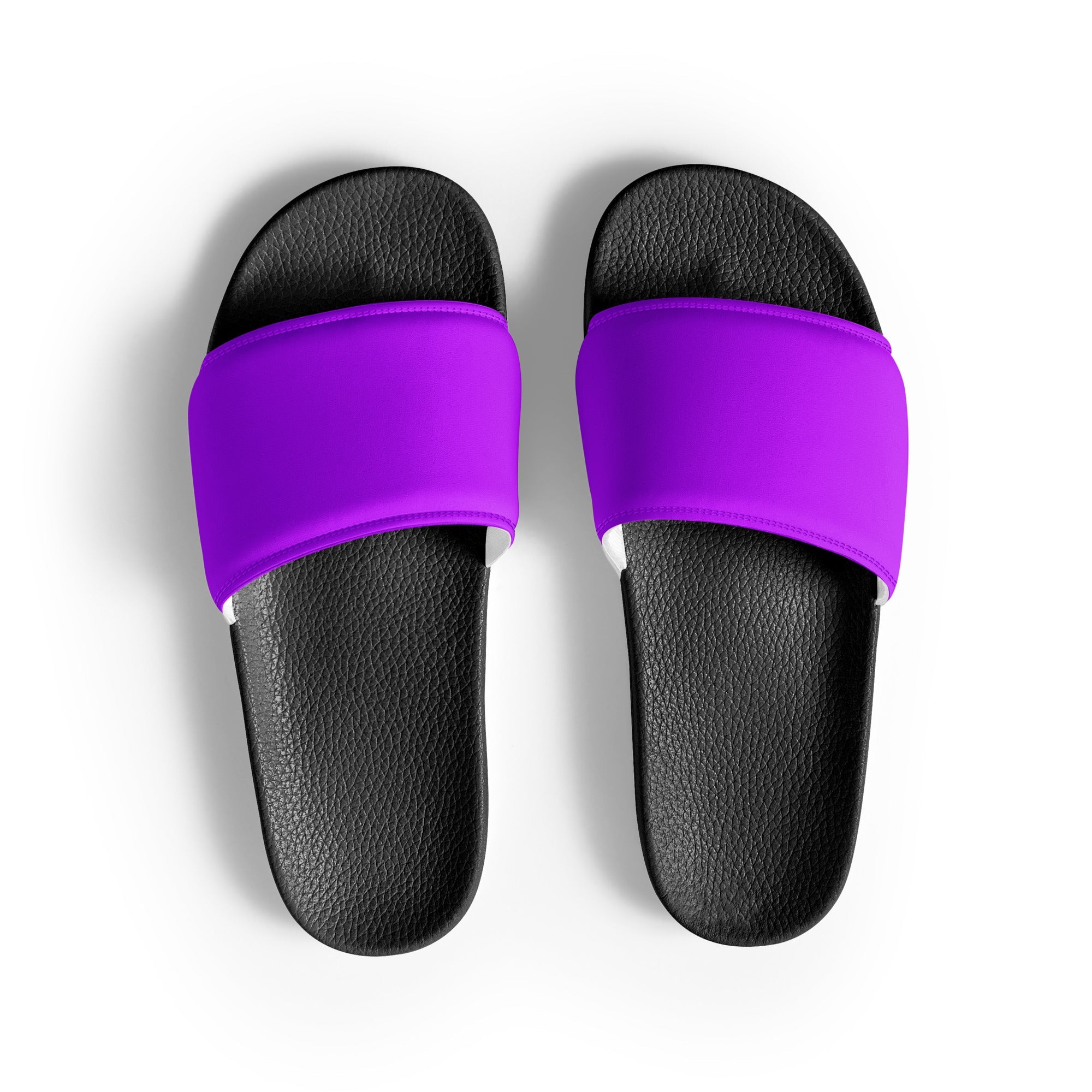 Bright Purple Color Men's Slides by Visual Verse - Image 1