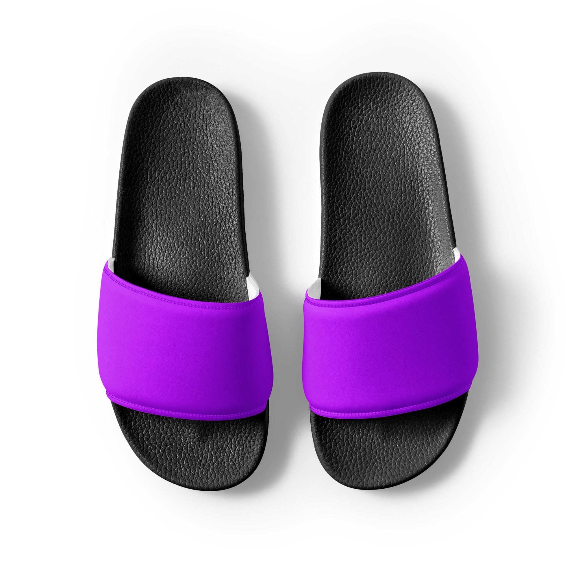 Bright Purple Color Men's Slides by Visual Verse - Image 2