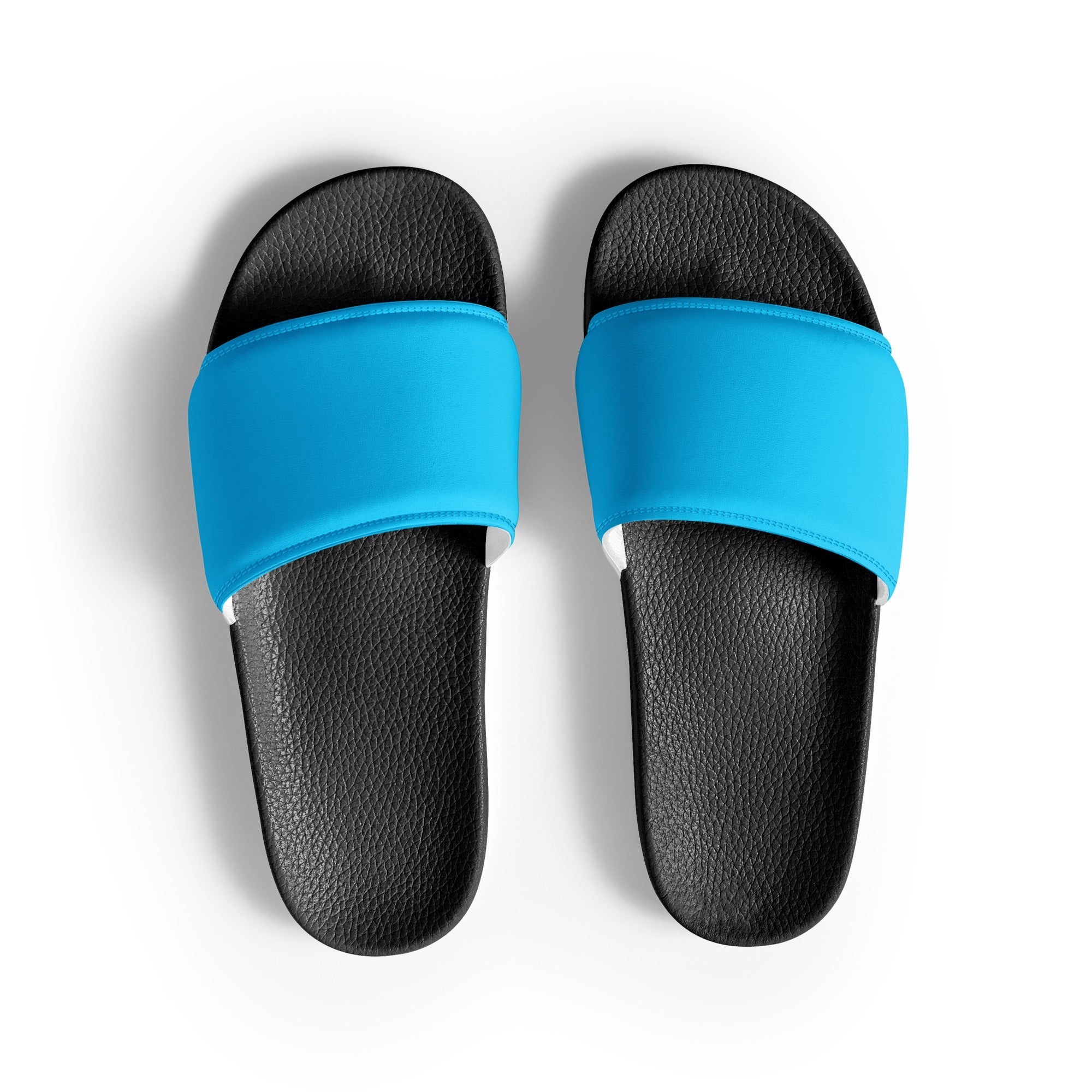 Bright Sky Color Men's Slides by Visual Verse - Image 1