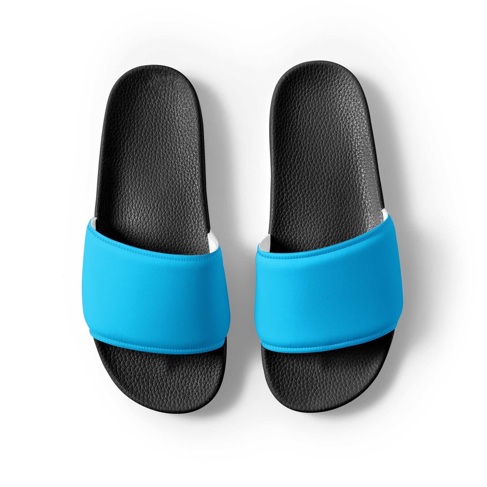 Bright Sky Color Men's Slides by Visual Verse - Image 2