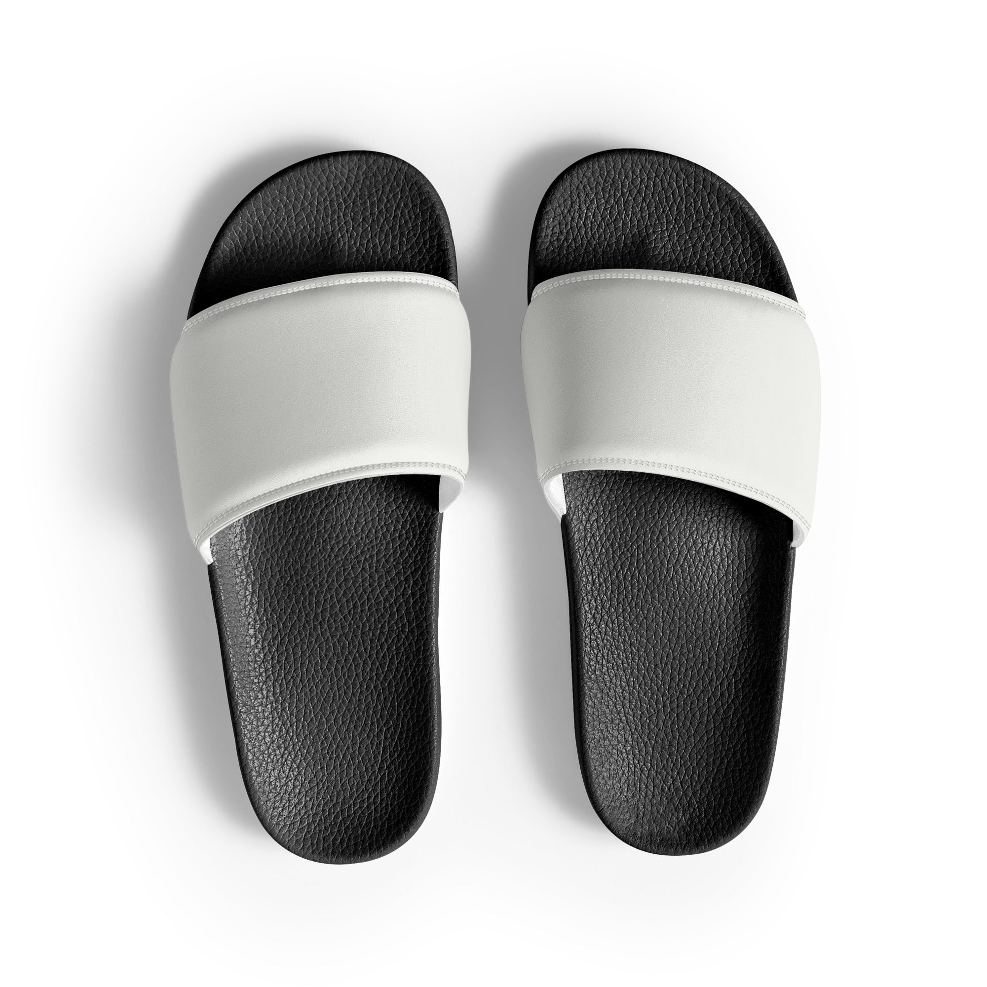 Bright White Color Men's Slides by Visual Verse - Image 1