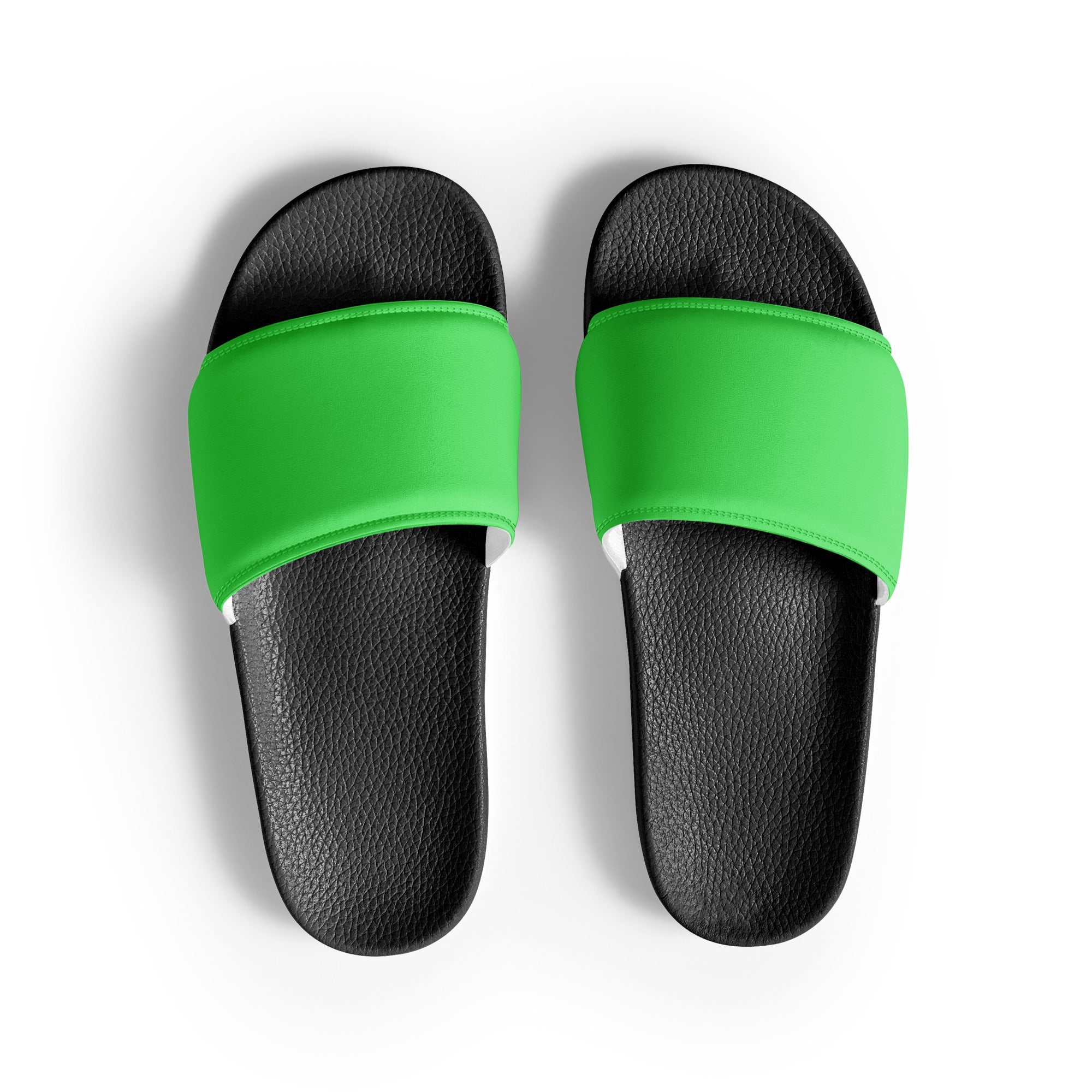 Brilliant Emerald Color Men's Slides by Visual Verse - Image 1