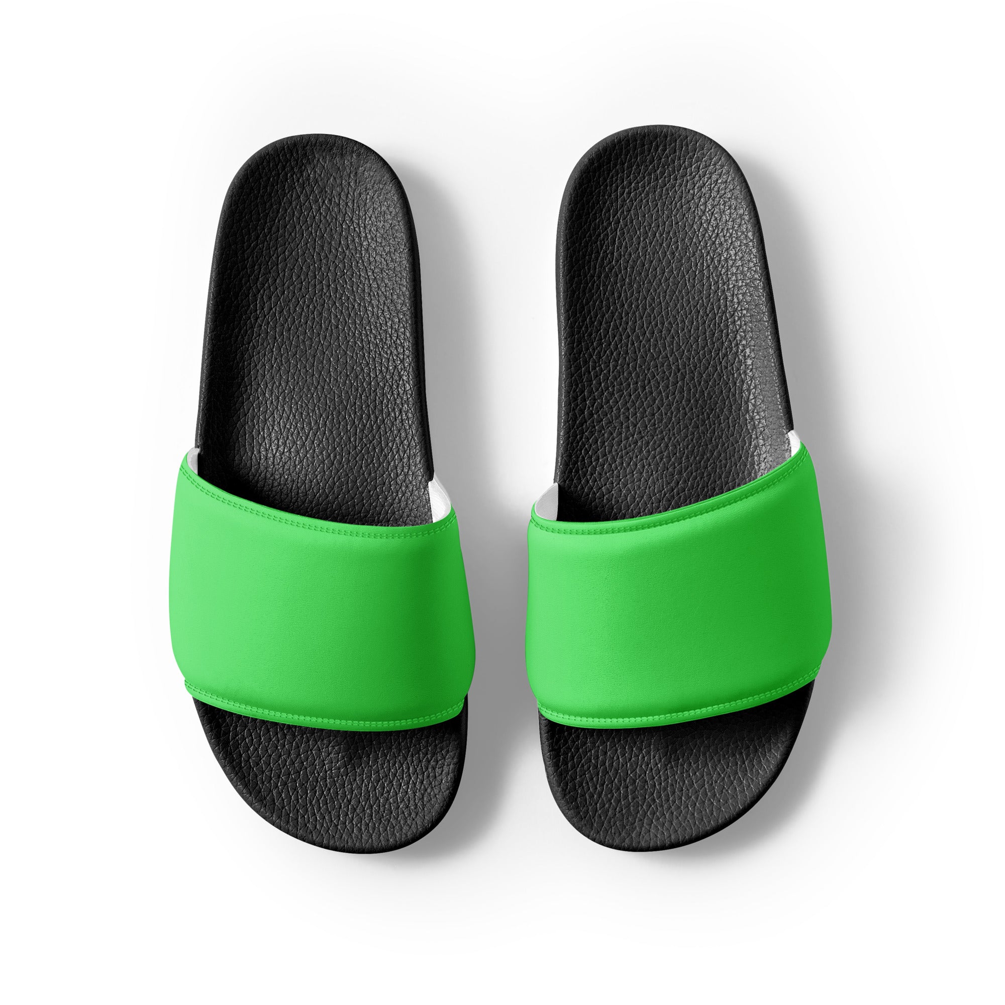 Brilliant Emerald Color Men's Slides by Visual Verse - Image 2