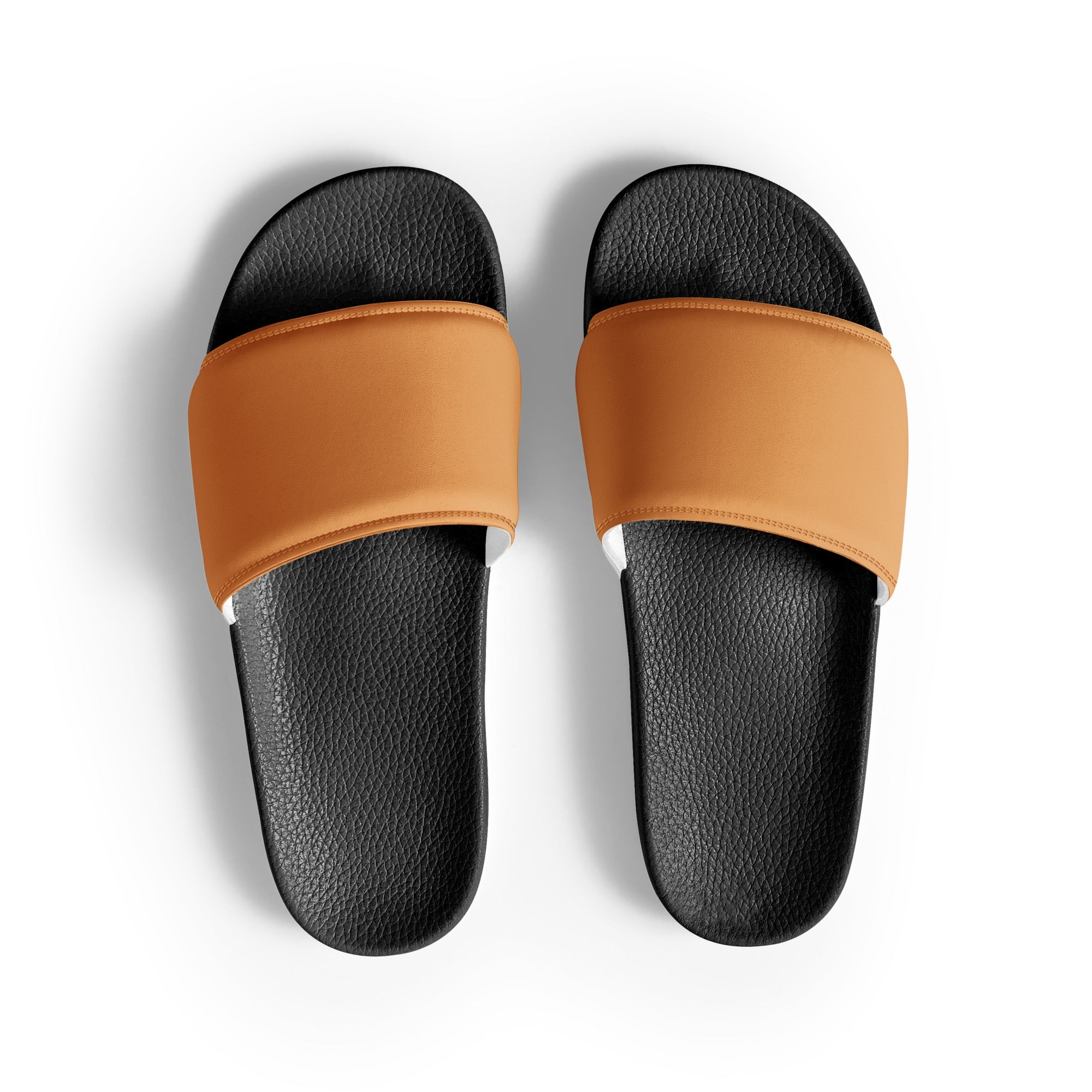 Brilliant Orange Color Men's Slides by Visual Verse - Image 1