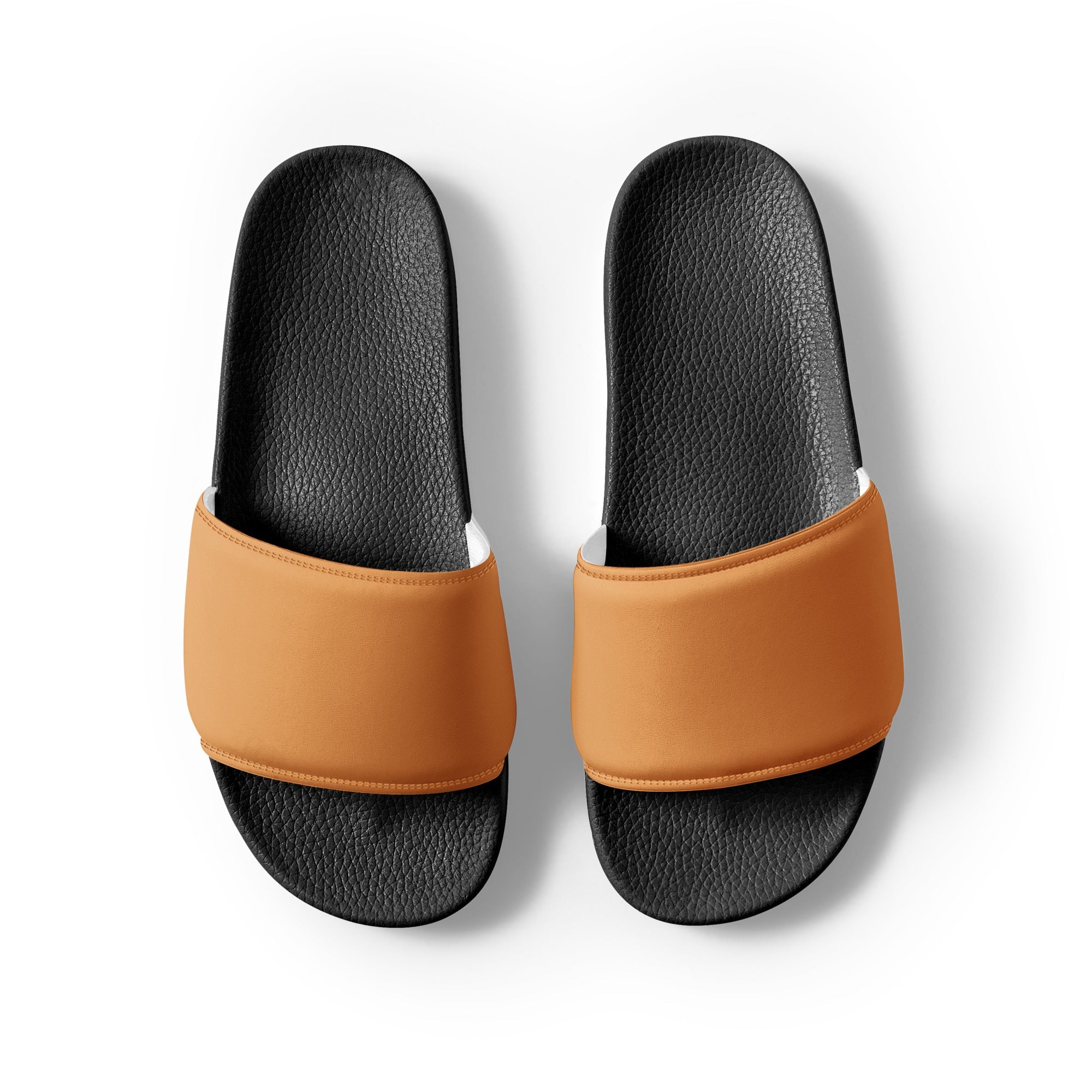 Brilliant Orange Color Men's Slides by Visual Verse - Image 2