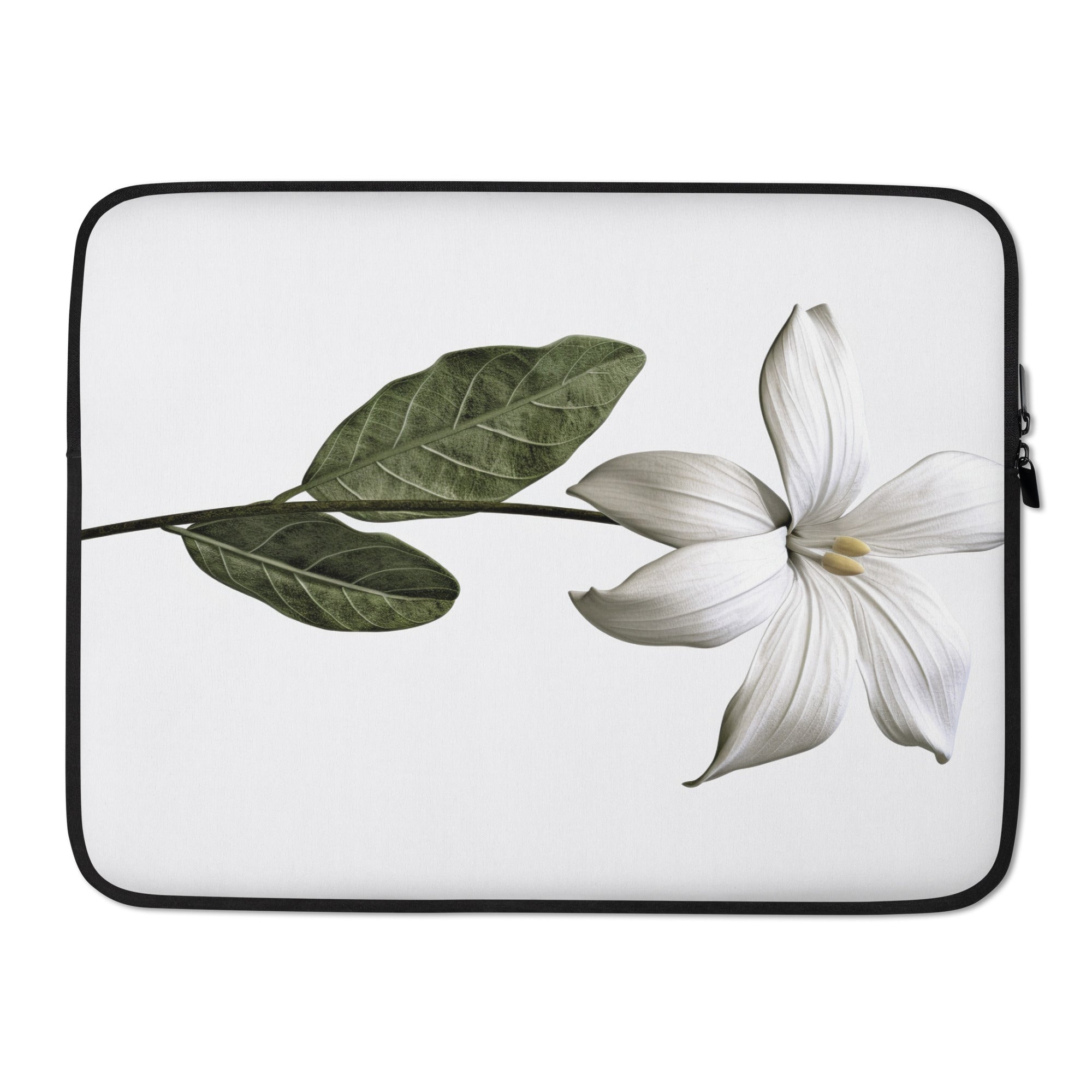 Broadleaf Arrowhead Flower Laptop Sleeve by Visual Verse - Image 1