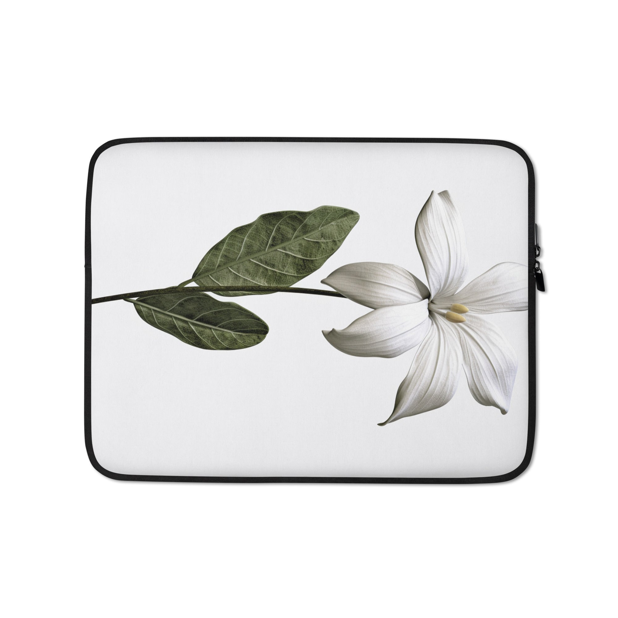 Broadleaf Arrowhead Flower Laptop Sleeve by Visual Verse - Image 2