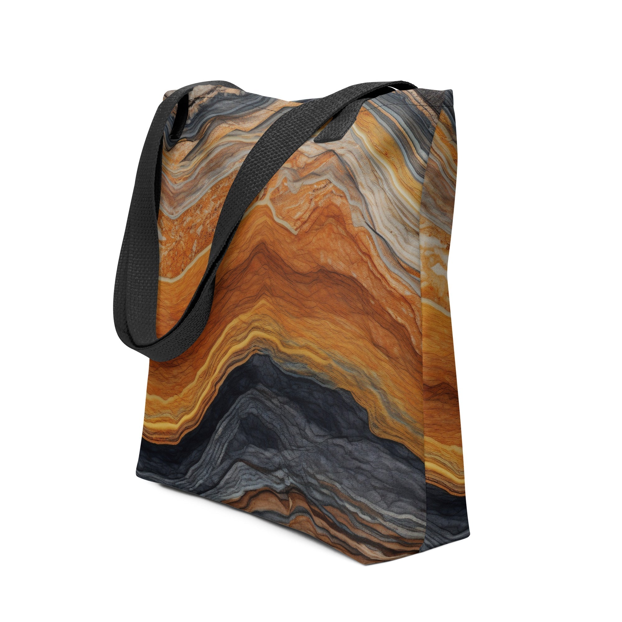 Brown Waves Granite Tote Bag by Visual Verse - Image 1