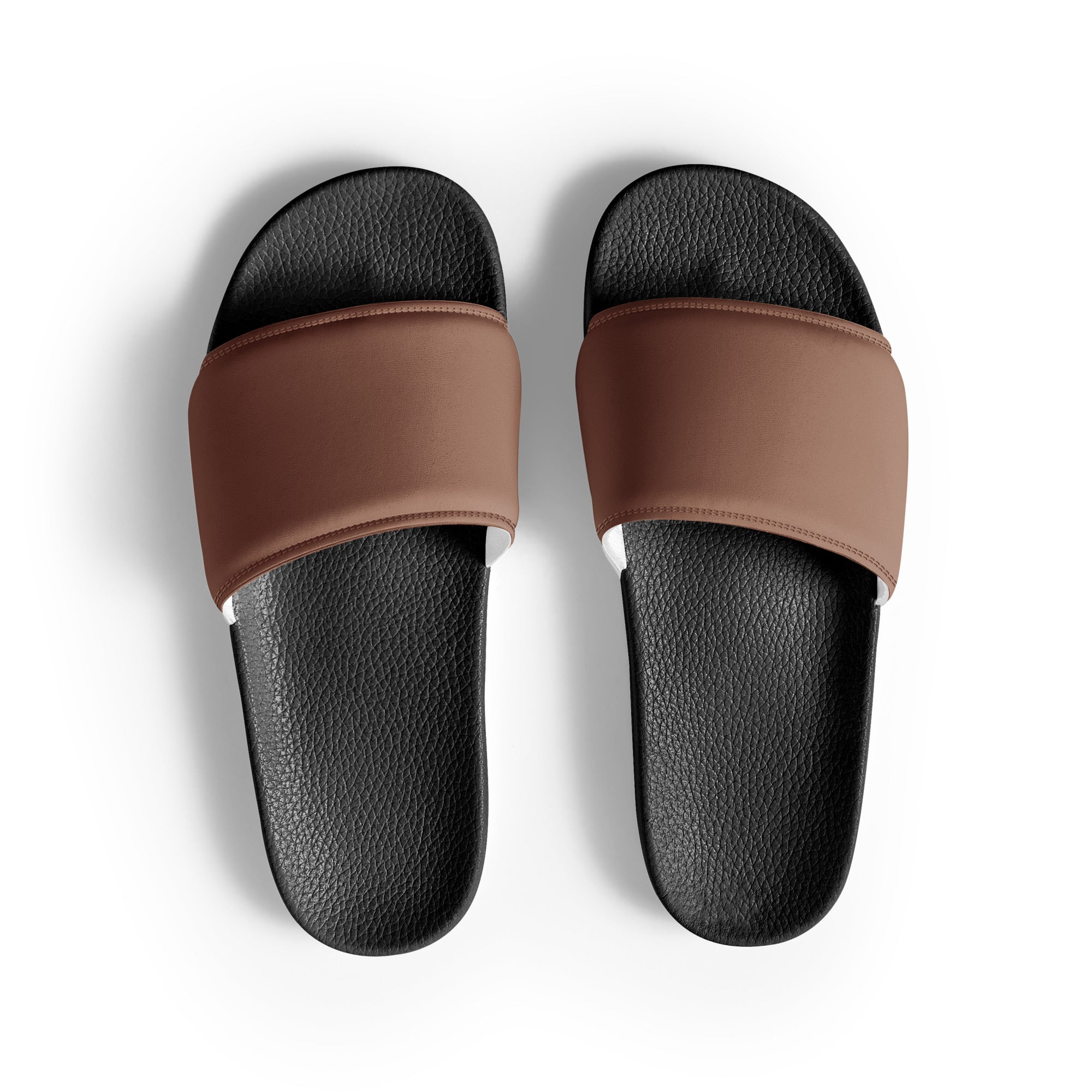 Brownish Color Men's Slides by Visual Verse - Image 1