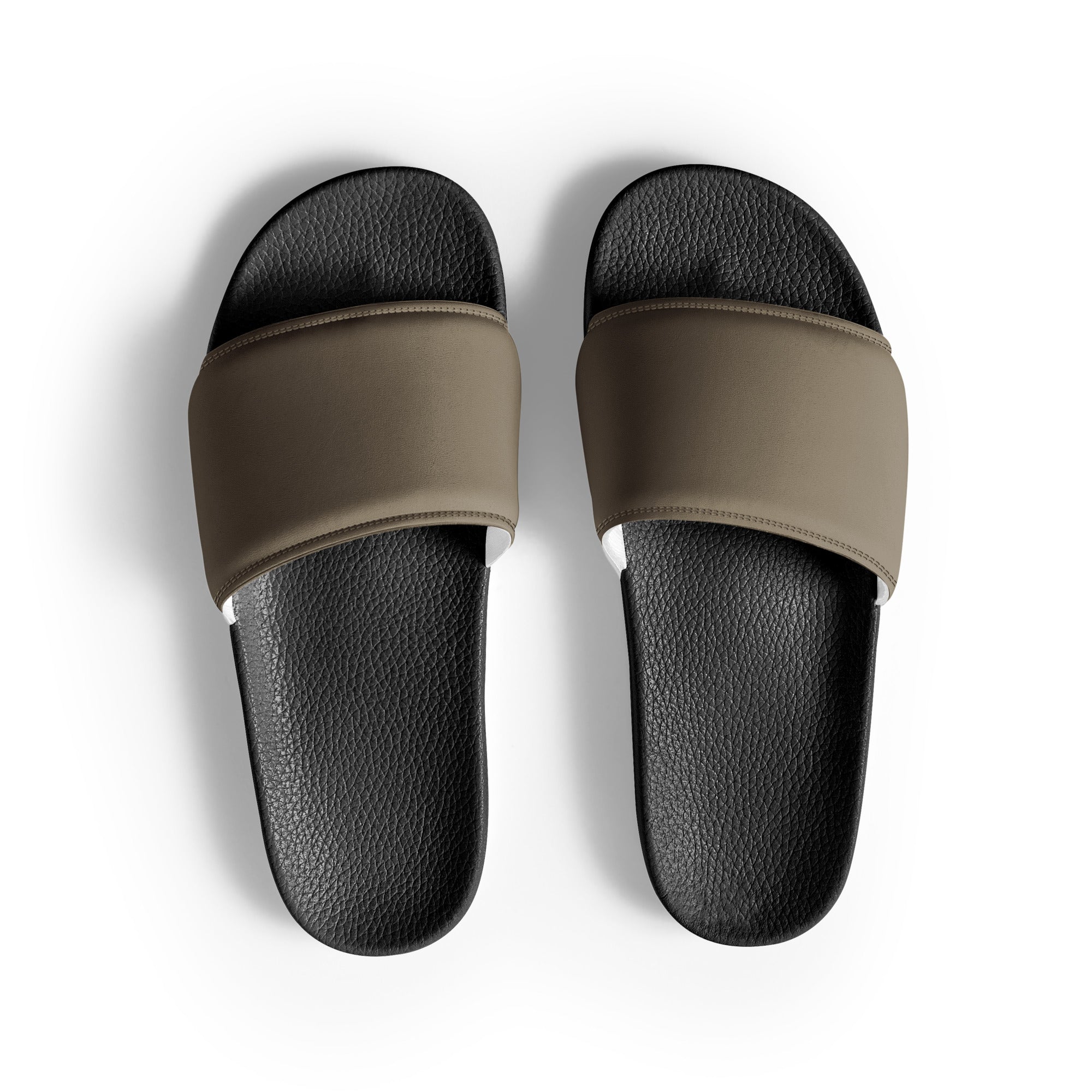 Brownish Gray Color Men's Slides by Visual Verse - Image 1