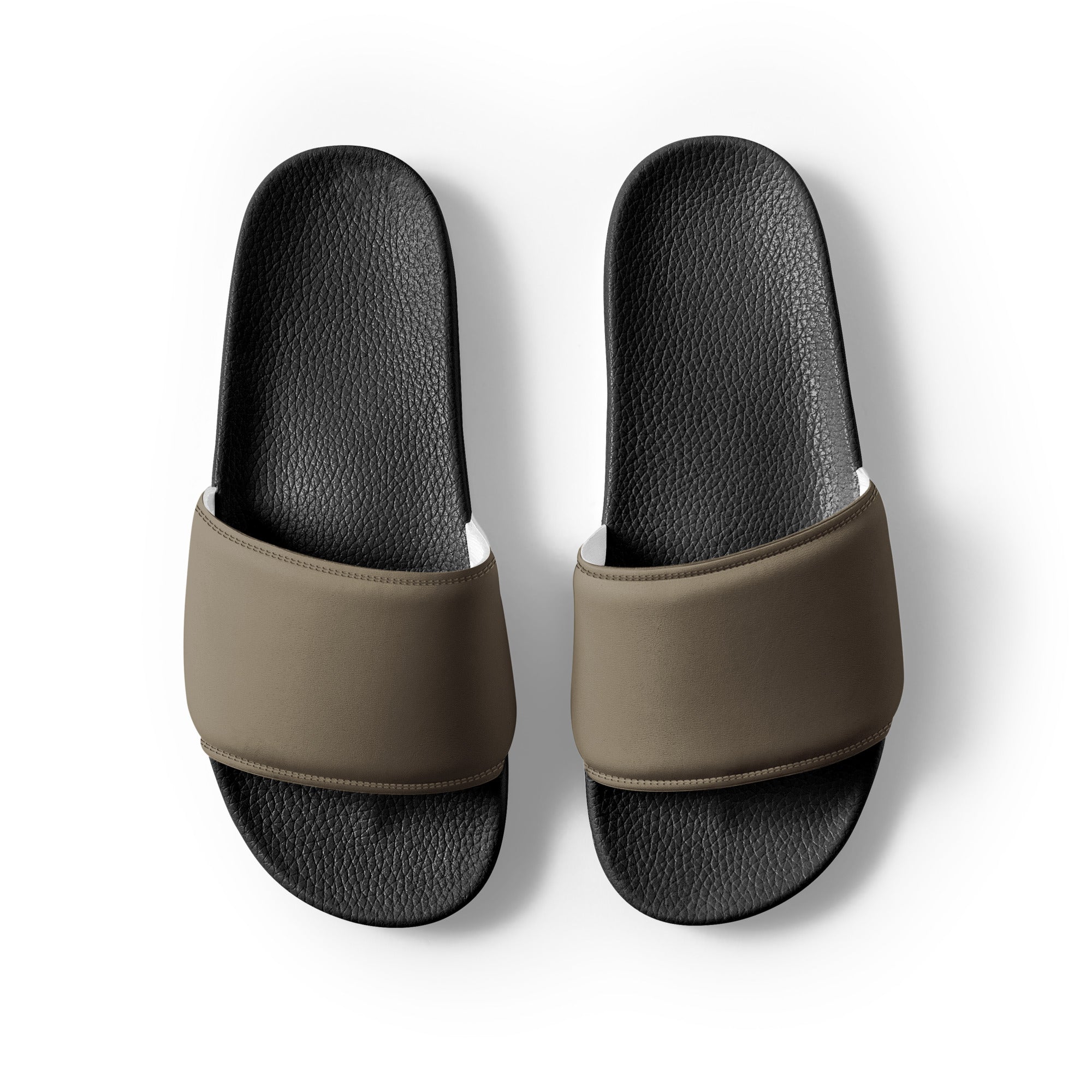 Brownish Gray Color Men's Slides by Visual Verse - Image 2