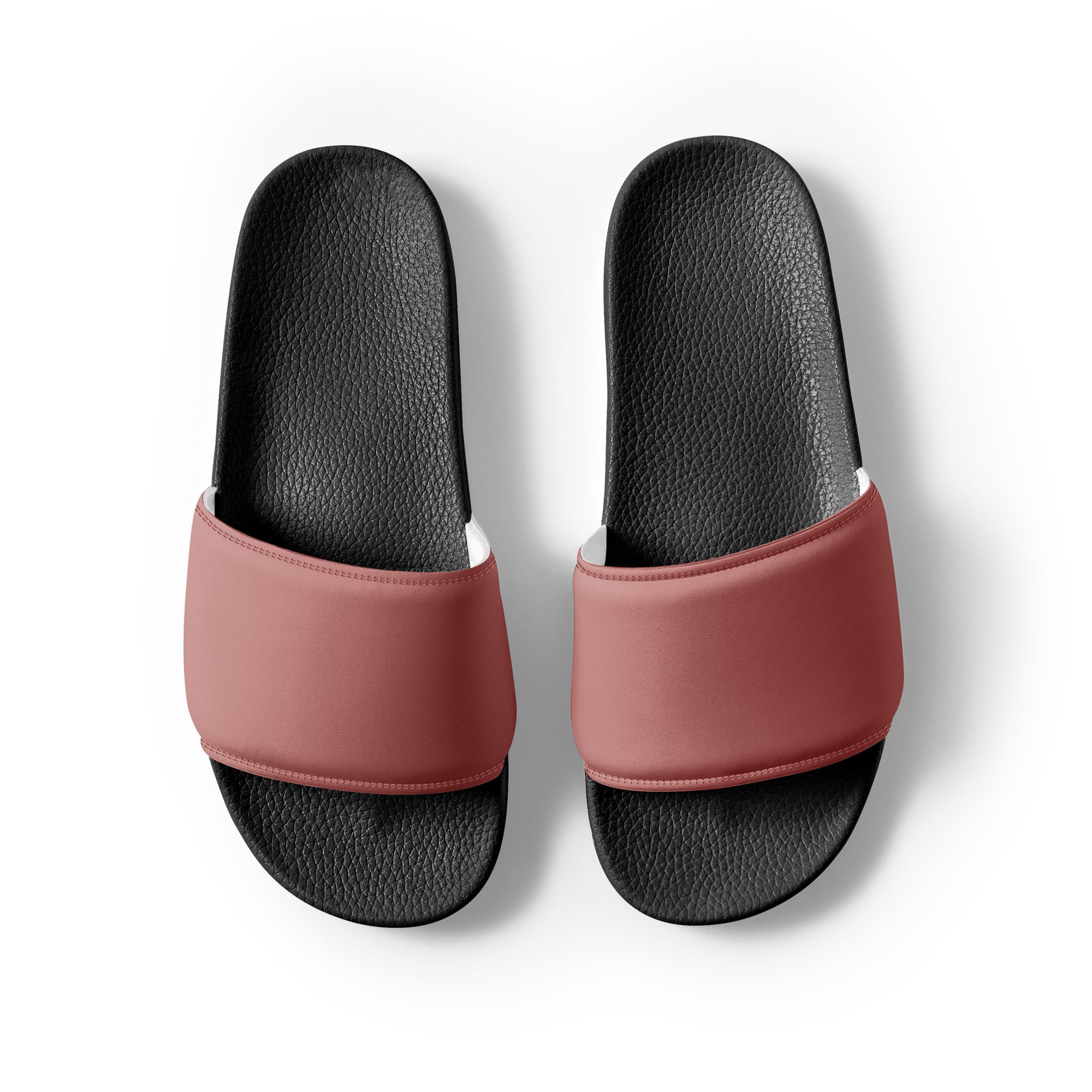 Brownish Pink Color Men's Slides by Visual Verse - Image 2