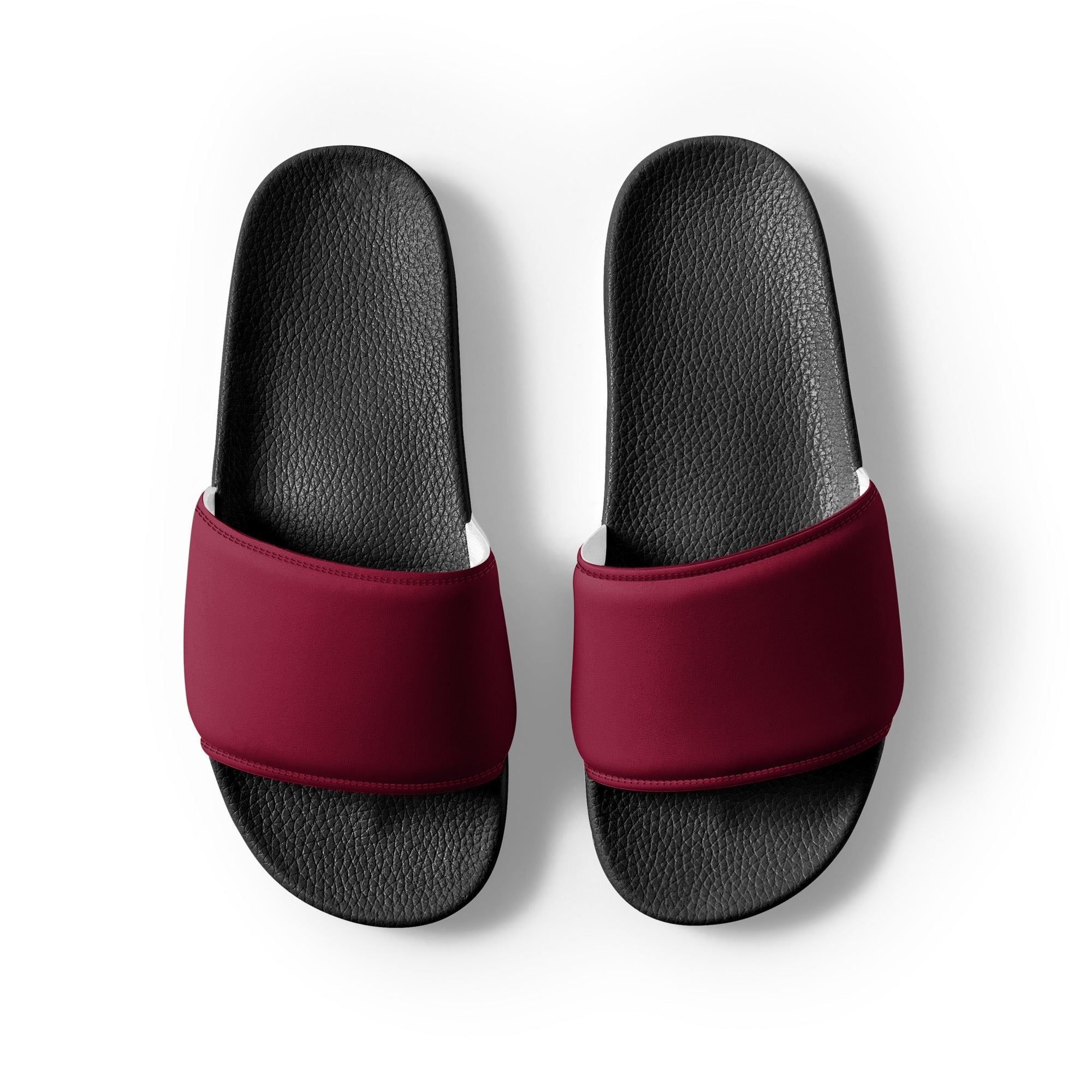 Burgundy Color Men's Slides by Visual Verse - Image 2