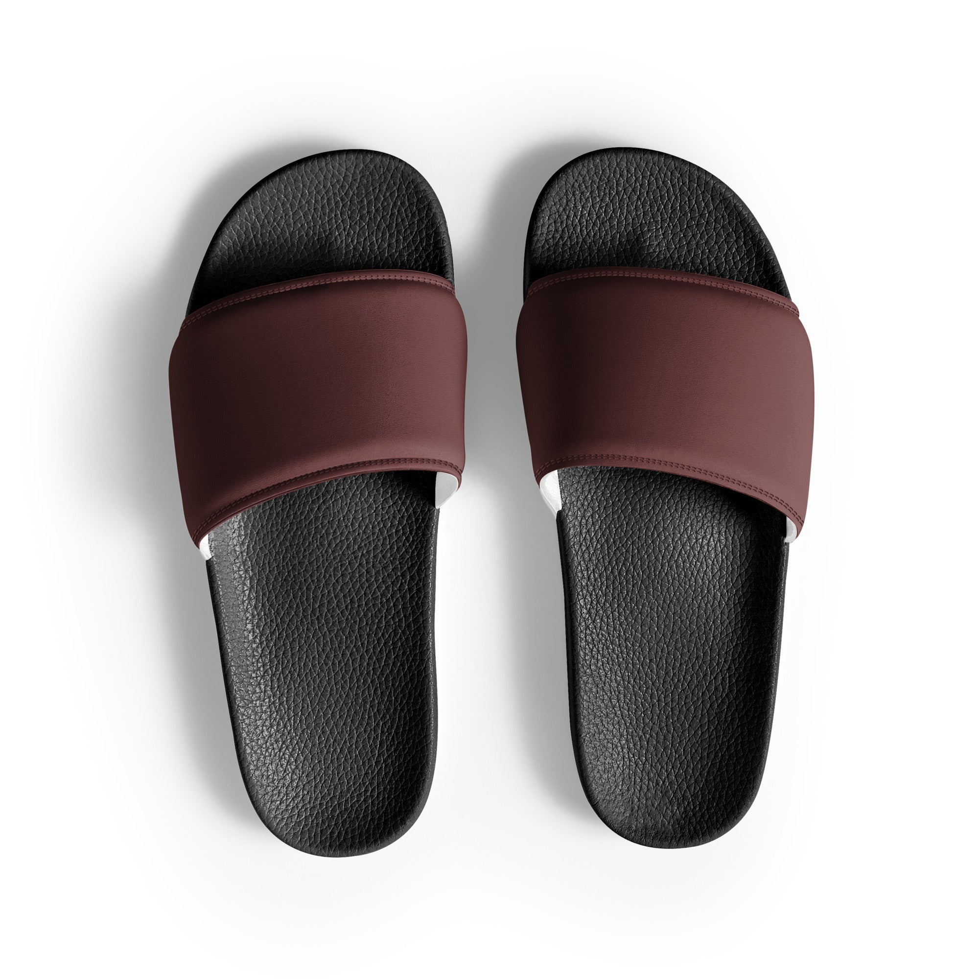 Burnt Sienna Color Men's Slides by Visual Verse - Image 1