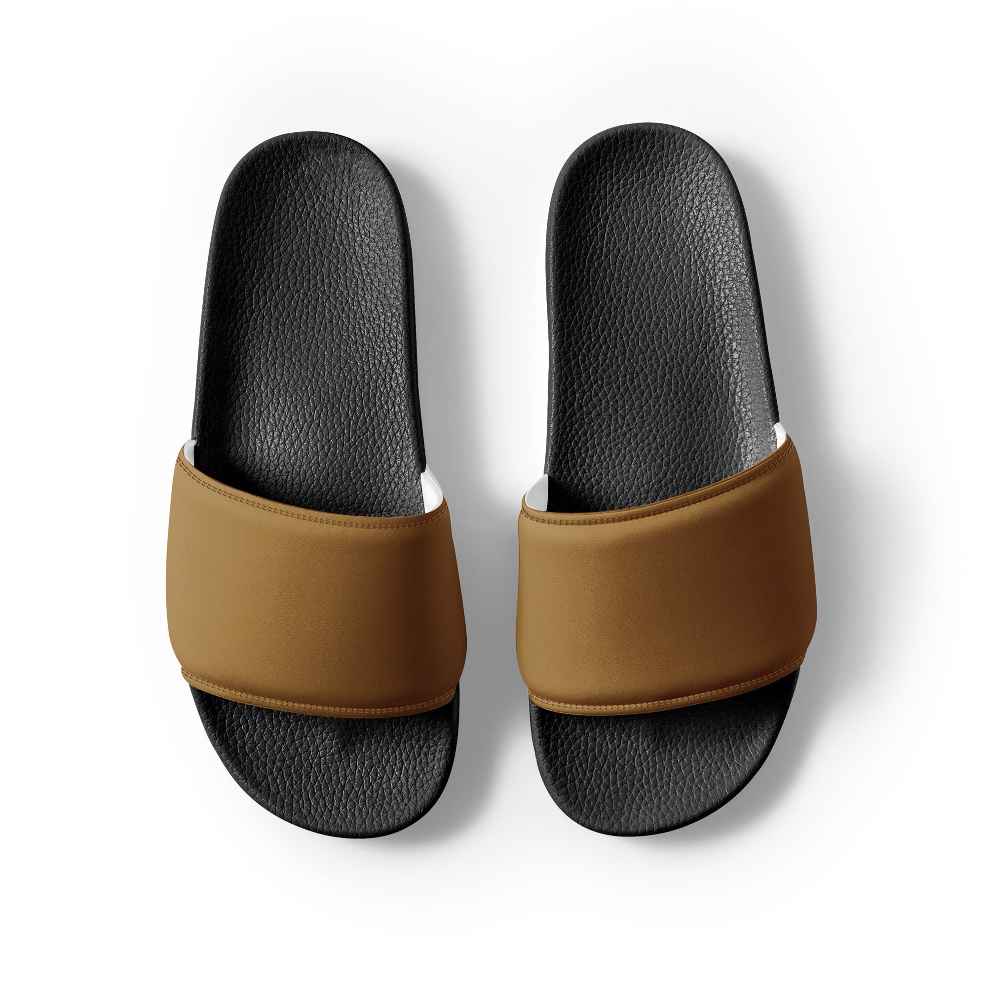 Buttered Rum Color Men's Slides by Visual Verse - Image 2