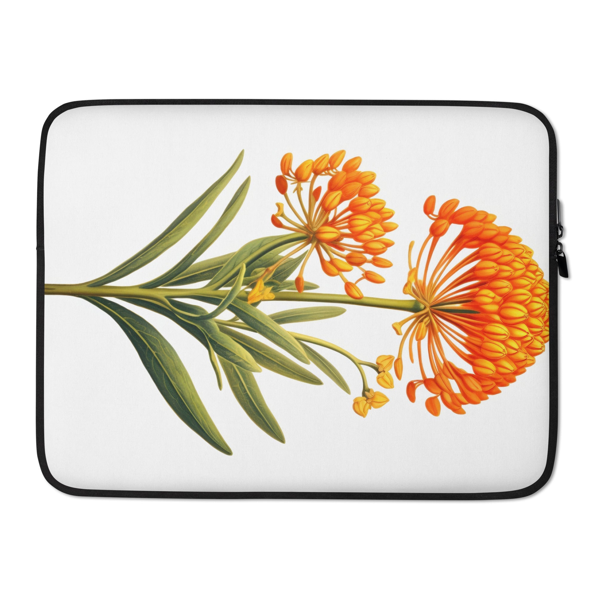 Butterfly Weed Flower Laptop Sleeve by Visual Verse - Image 1