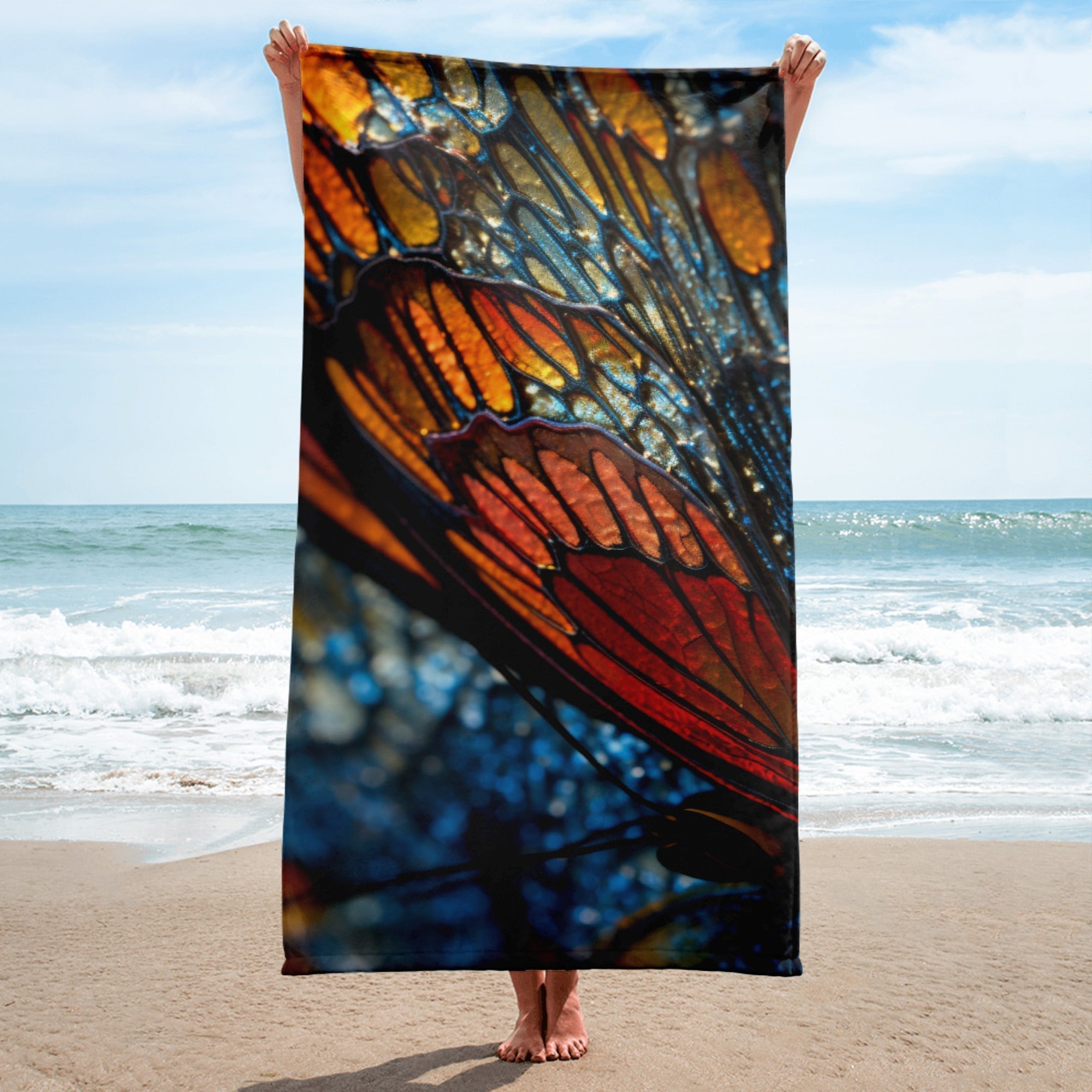 Butterfly Wing Beach Towel by Visual Verse - Image 1