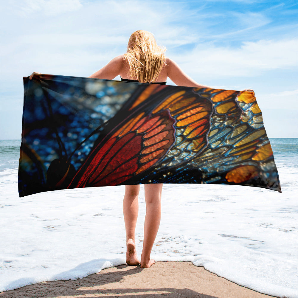 Butterfly Wing Beach Towel by Visual Verse - Image 2