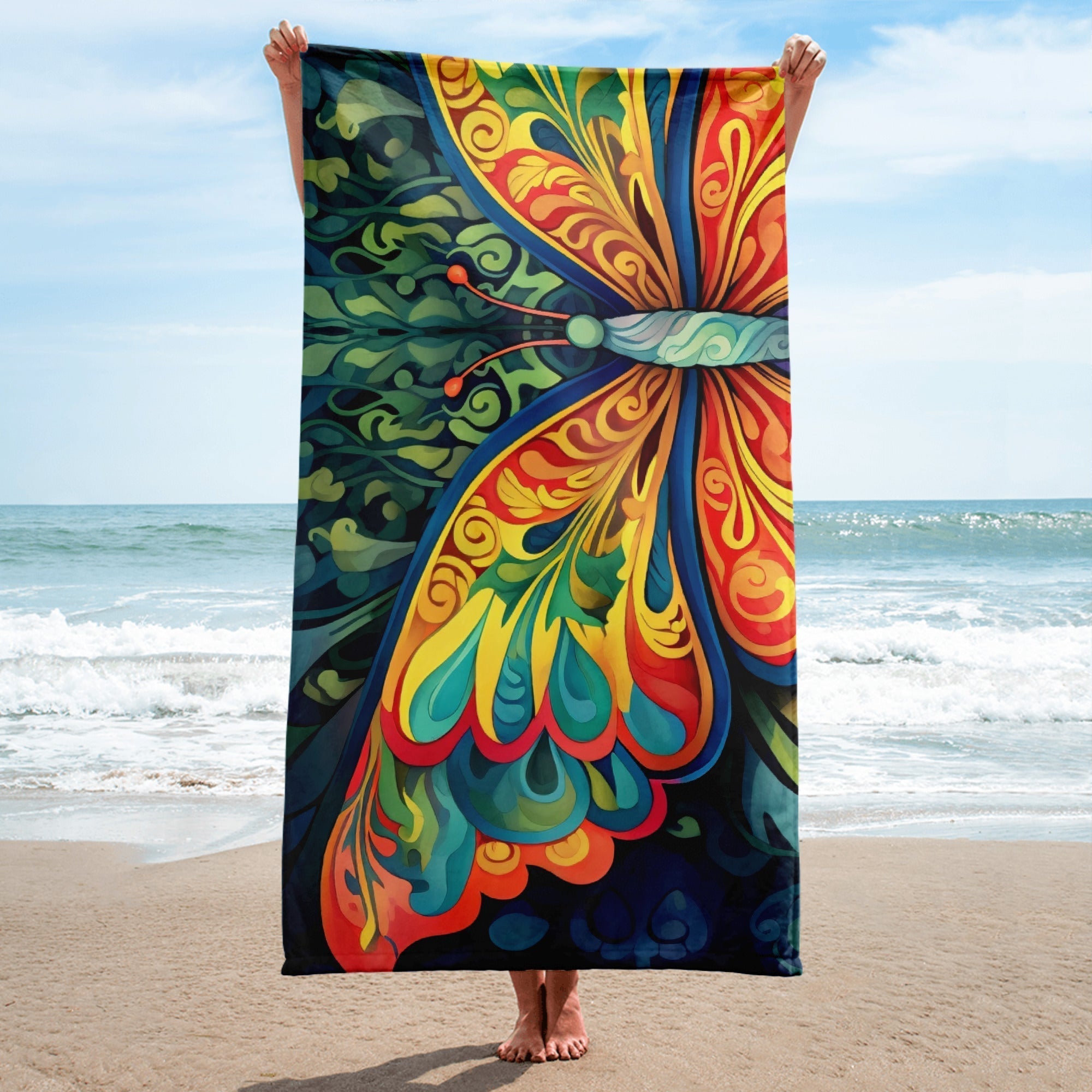 Butterfly Wings Beach Towel by Visual Verse - Image 1