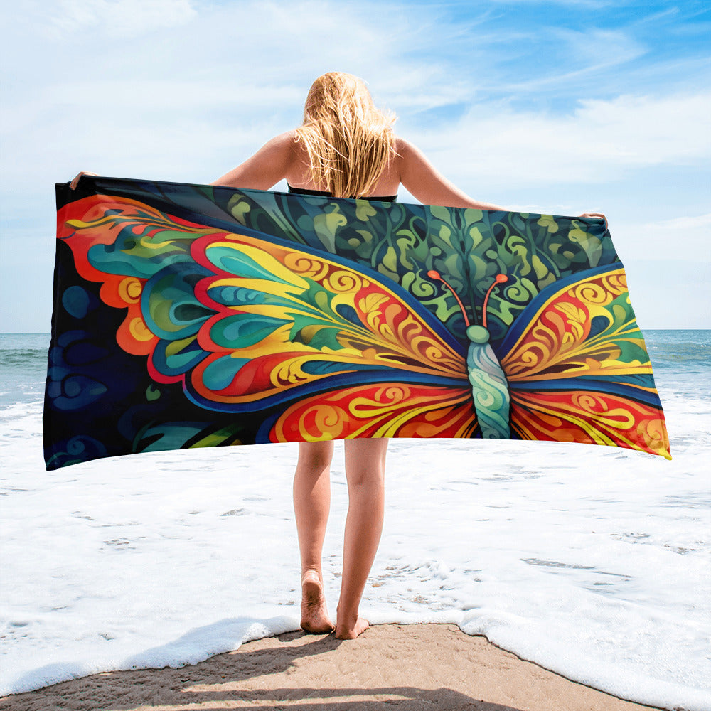 Butterfly Wings Beach Towel by Visual Verse - Image 2