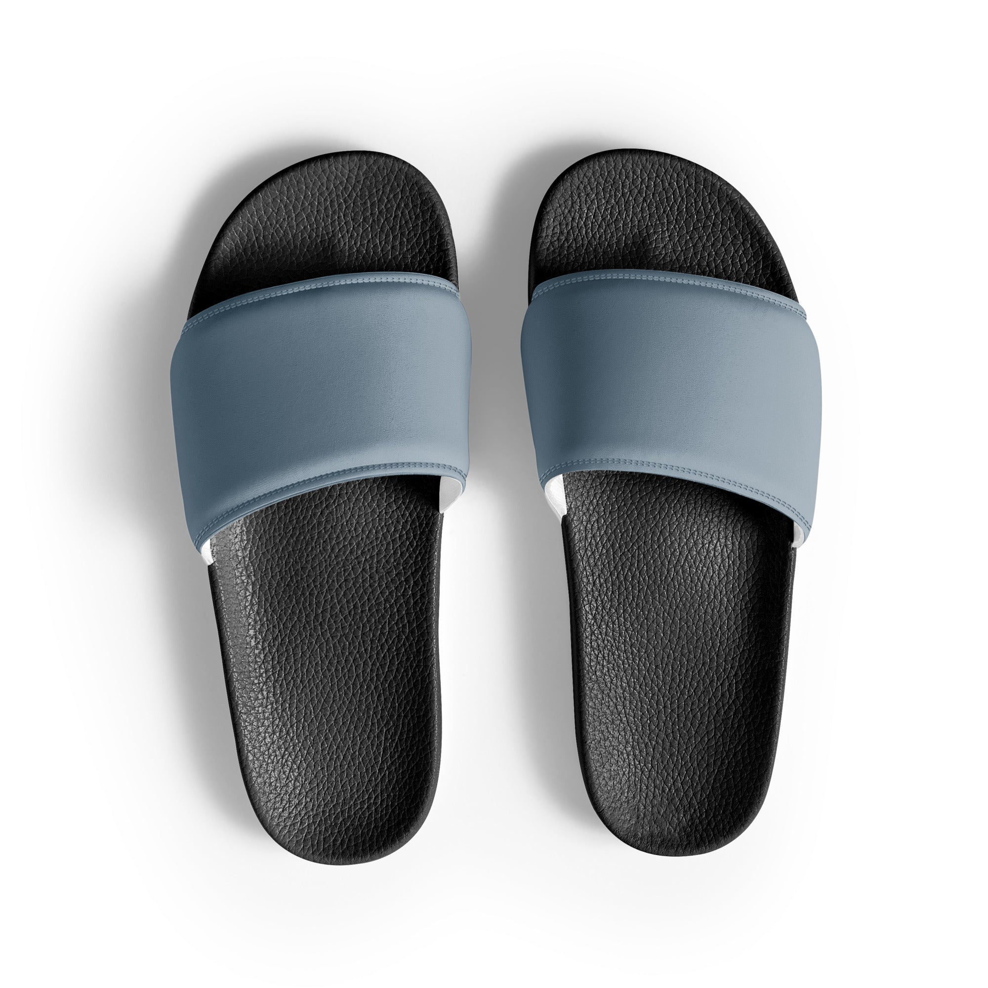 Cadet Gray Color Men's Slides by Visual Verse - Image 1