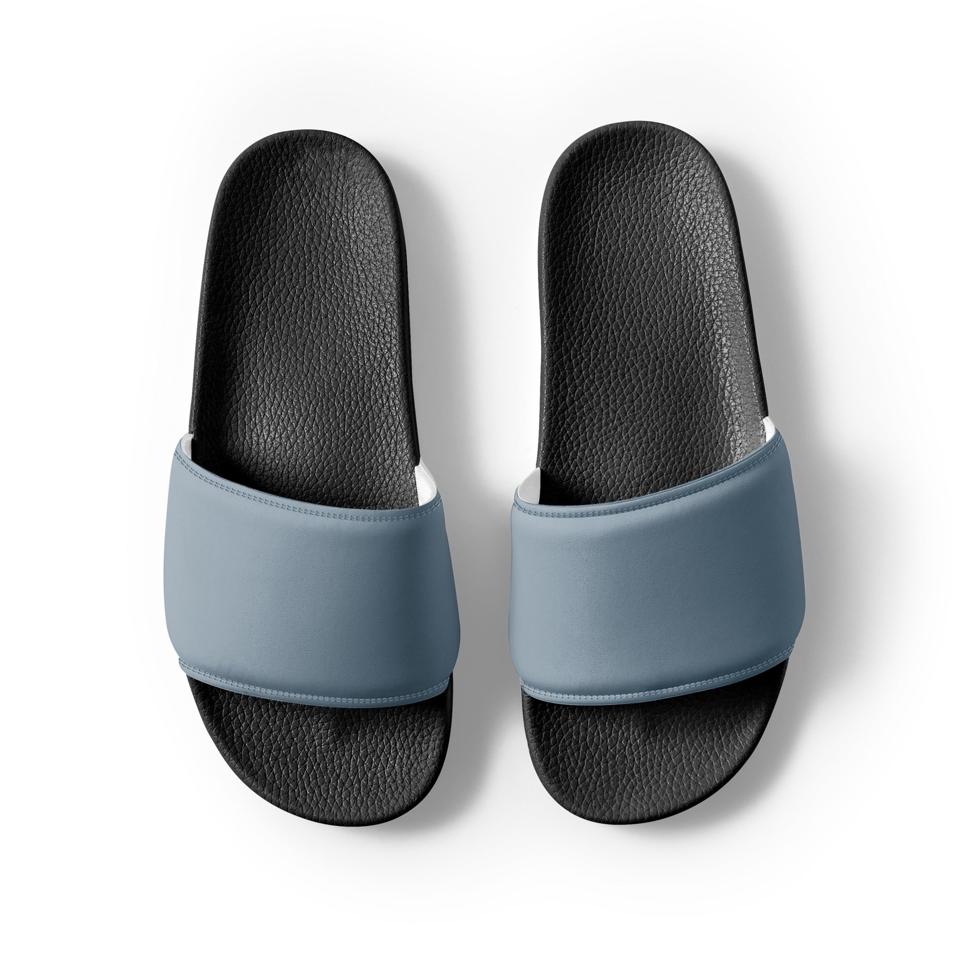 Cadet Gray Color Men's Slides by Visual Verse - Image 2