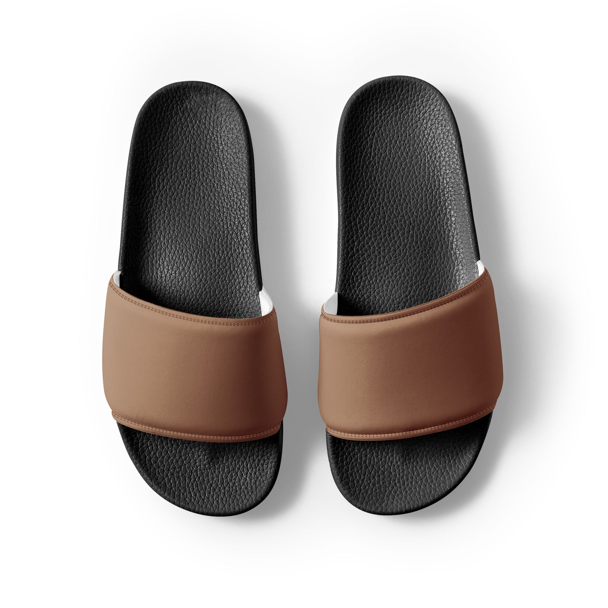 Café Au Lait Color Men's Slides by Visual Verse - Image 2