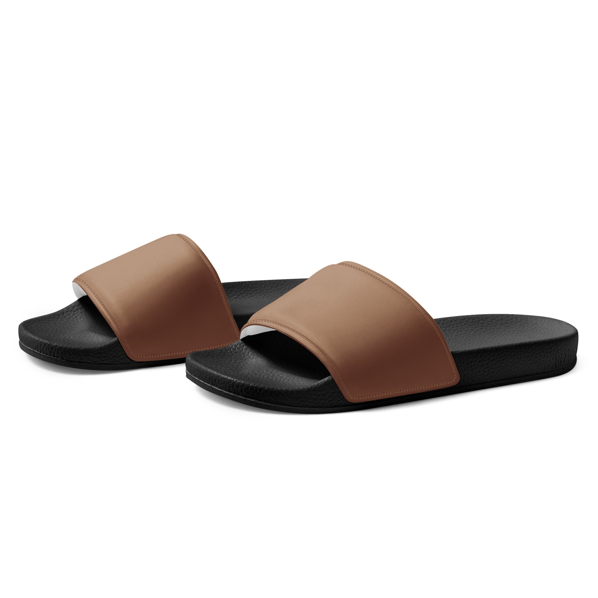 Café Au Lait Color Men's Slides by Visual Verse - Image 3