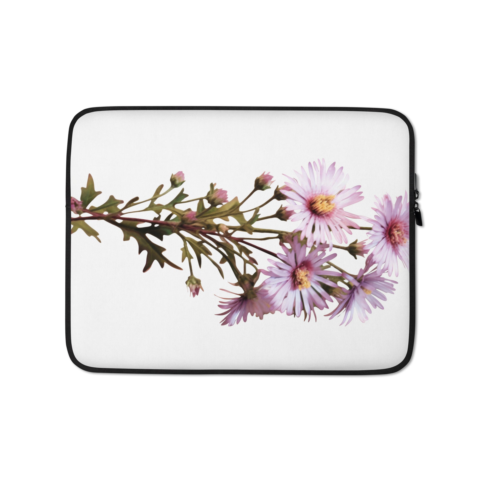 Calico Aster Flower Laptop Sleeve by Visual Verse - Image 2