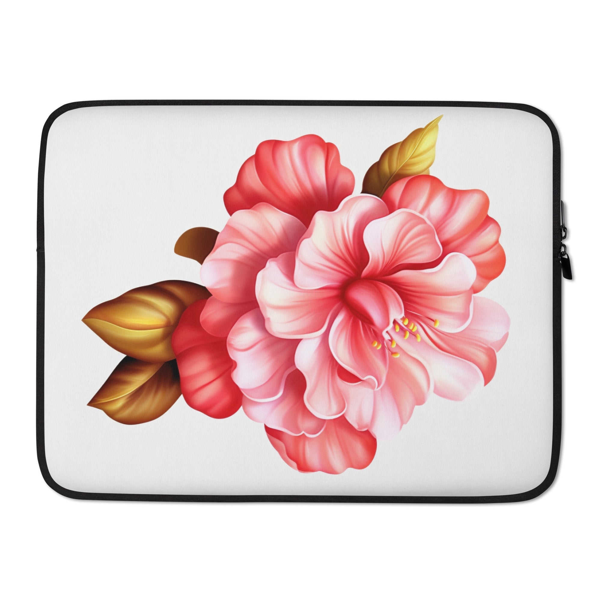 Camellia Flower Laptop Sleeve by Visual Verse - Image 1