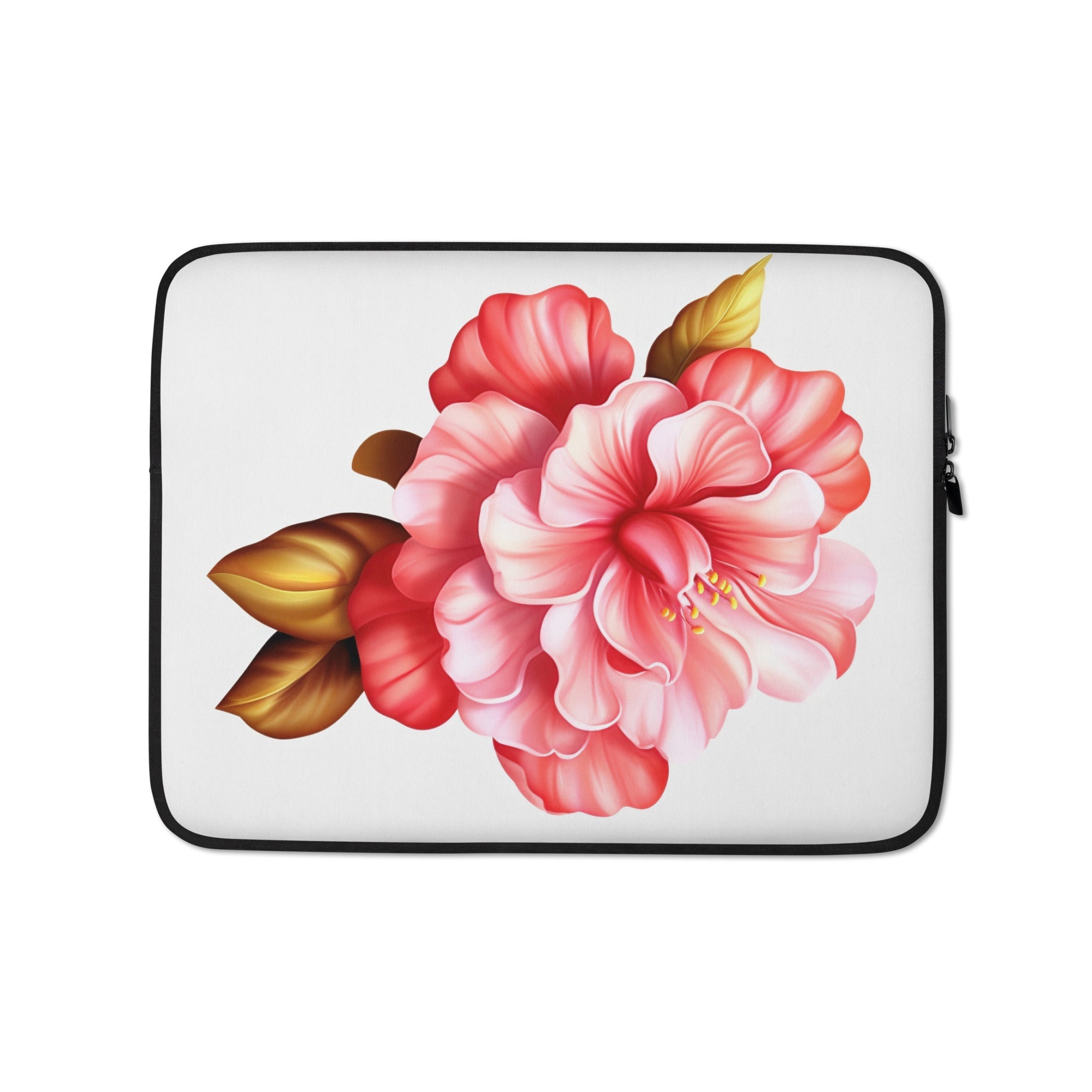 Camellia Flower Laptop Sleeve by Visual Verse - Image 2