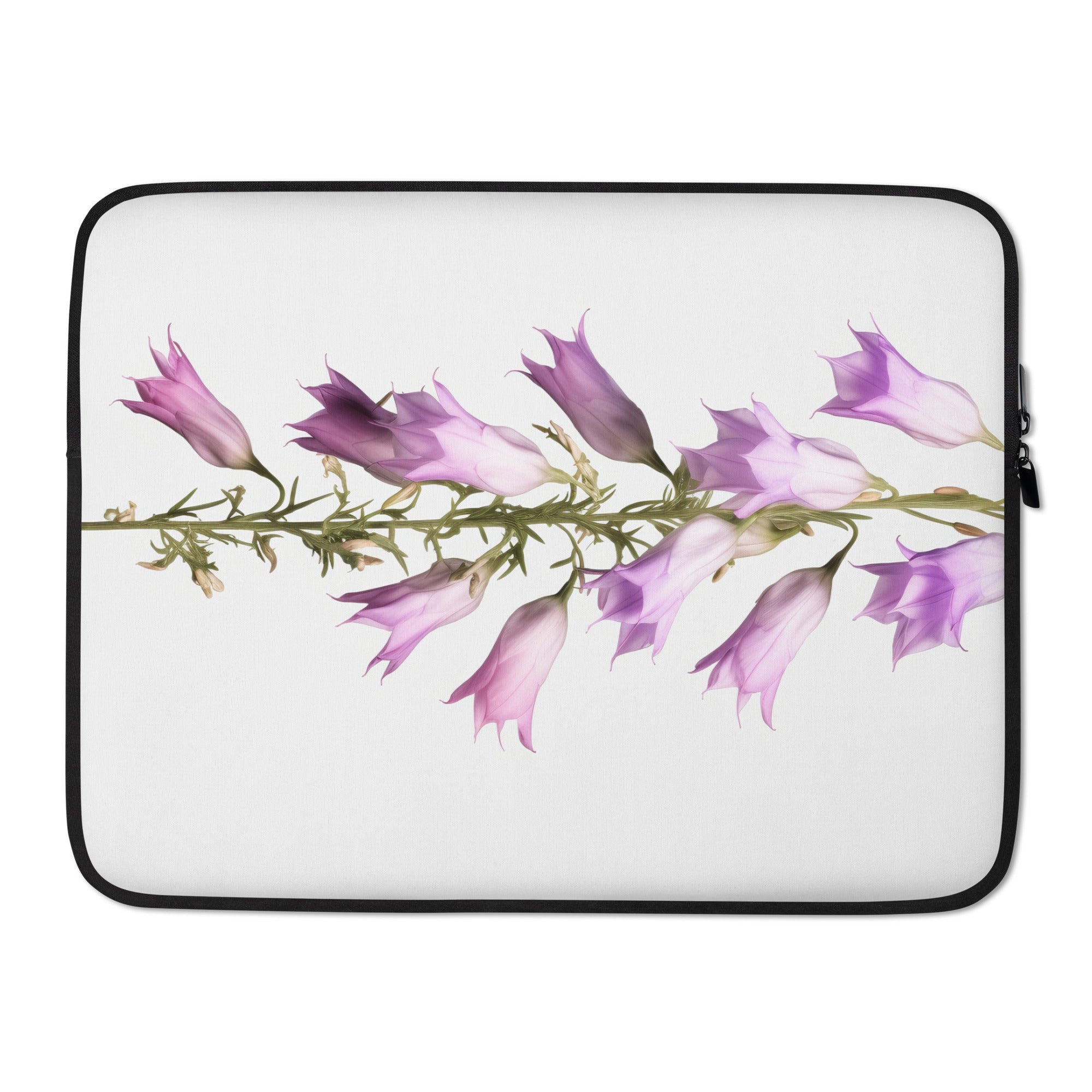 Campanula Punctata Flower Laptop Sleeve by Visual Verse - Image 1