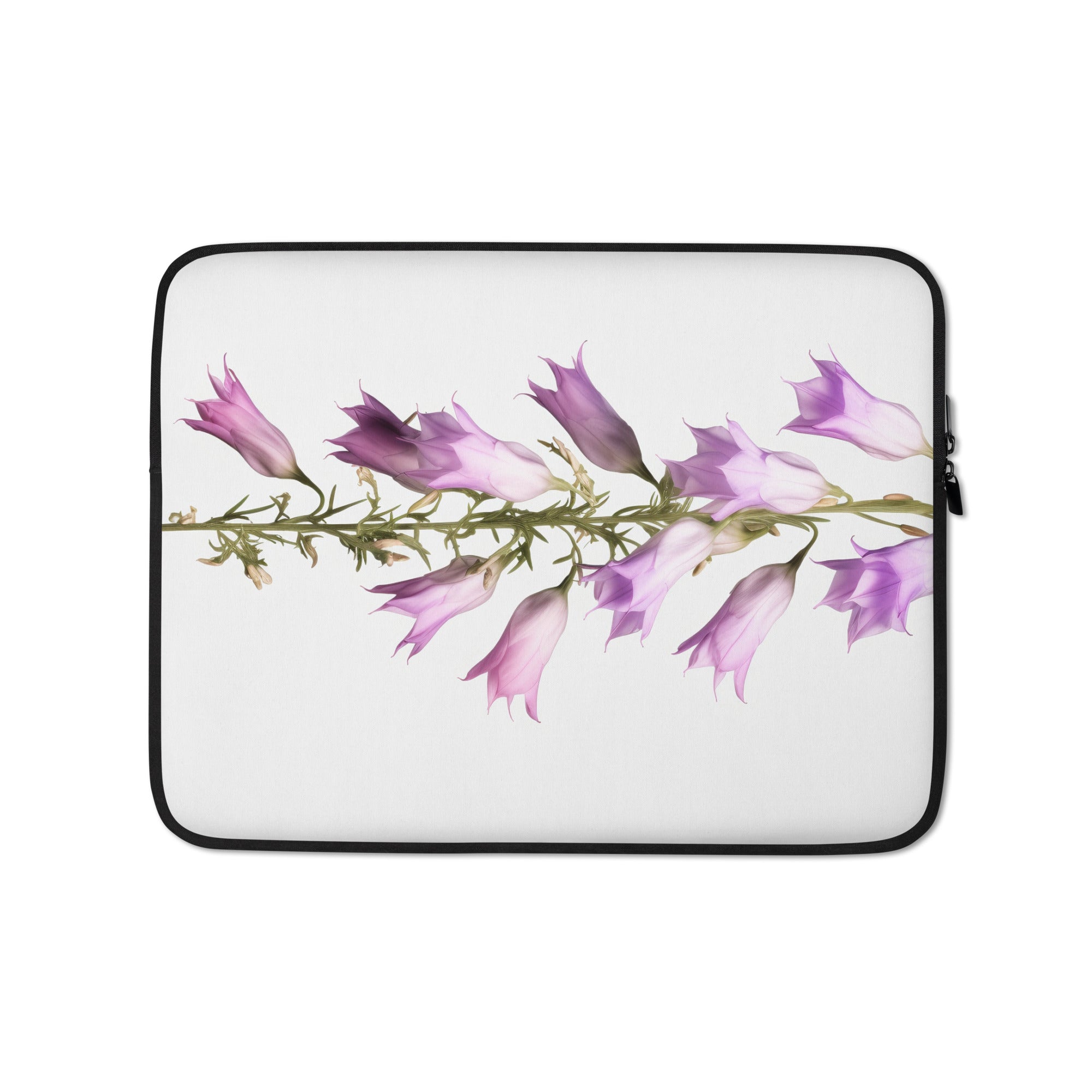 Campanula Punctata Flower Laptop Sleeve by Visual Verse - Image 2