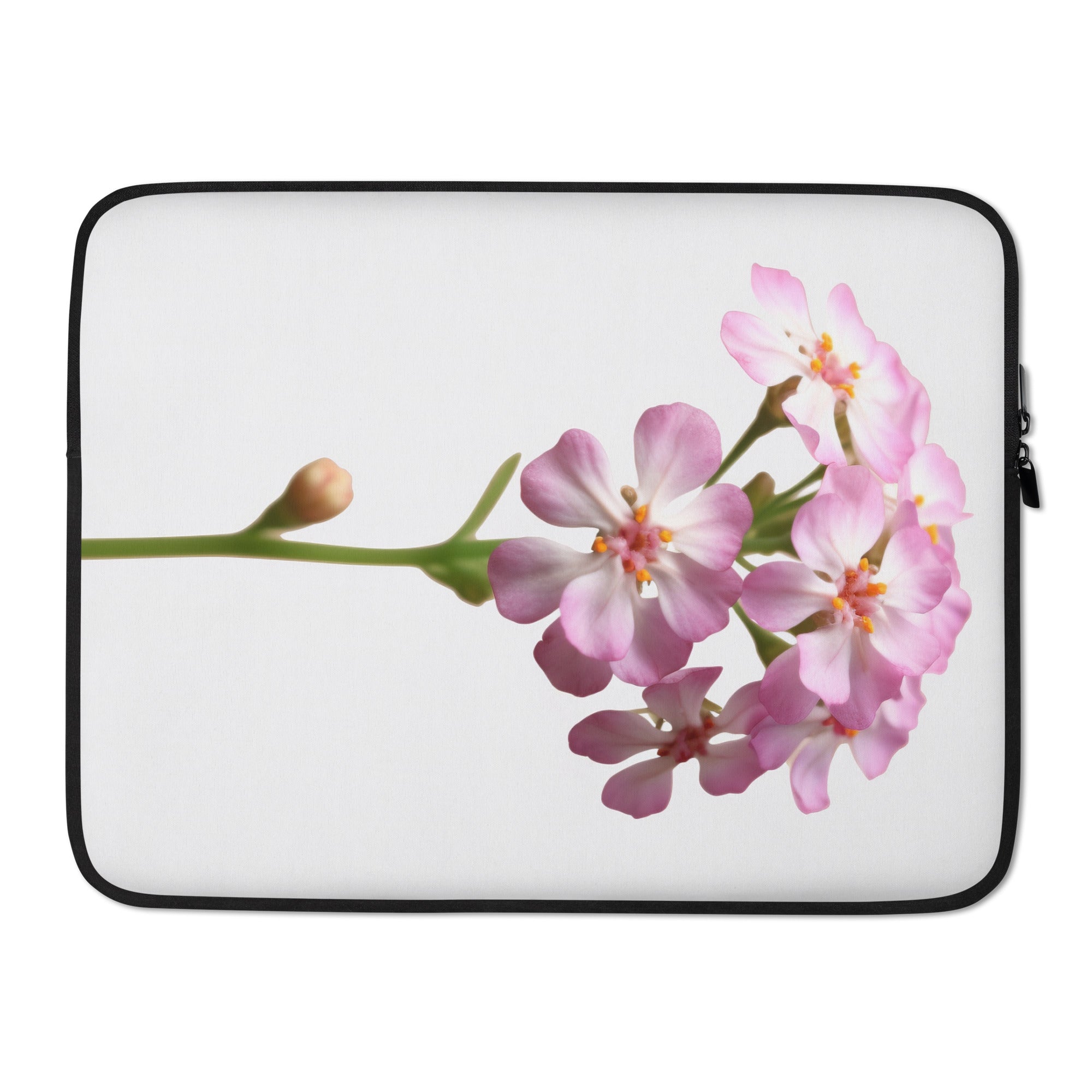 Candytuft Flower Laptop Sleeve by Visual Verse - Image 1