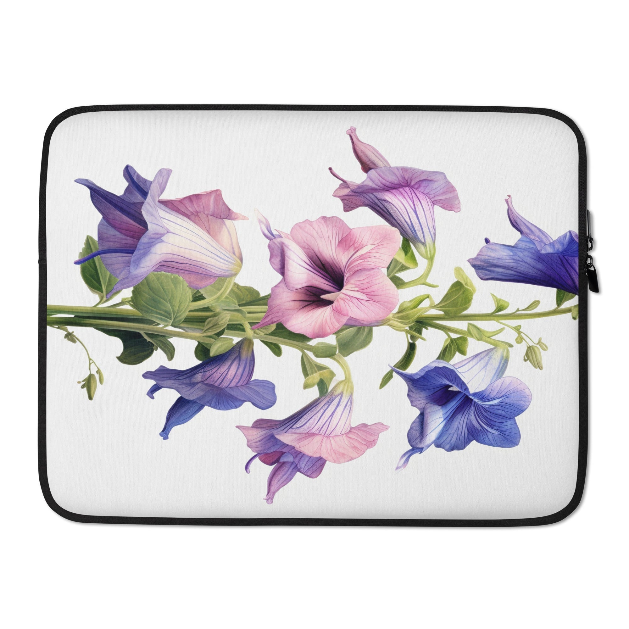 Canterbury Bells Flower Laptop Sleeve by Visual Verse - Image 1