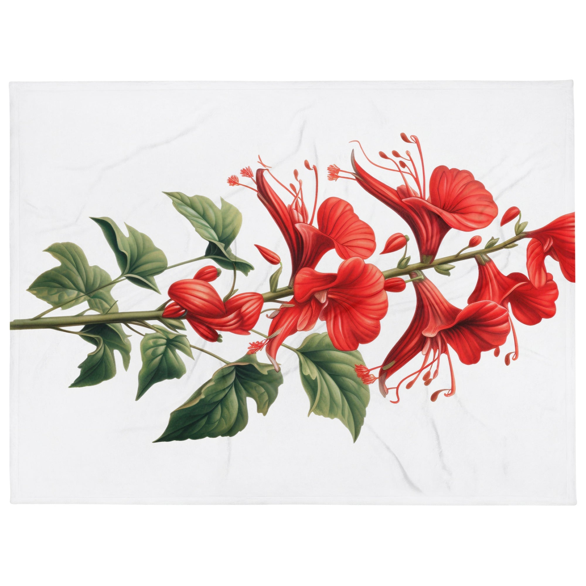 Cardinal Climber Flower Blanket by Visual Verse - Image 1