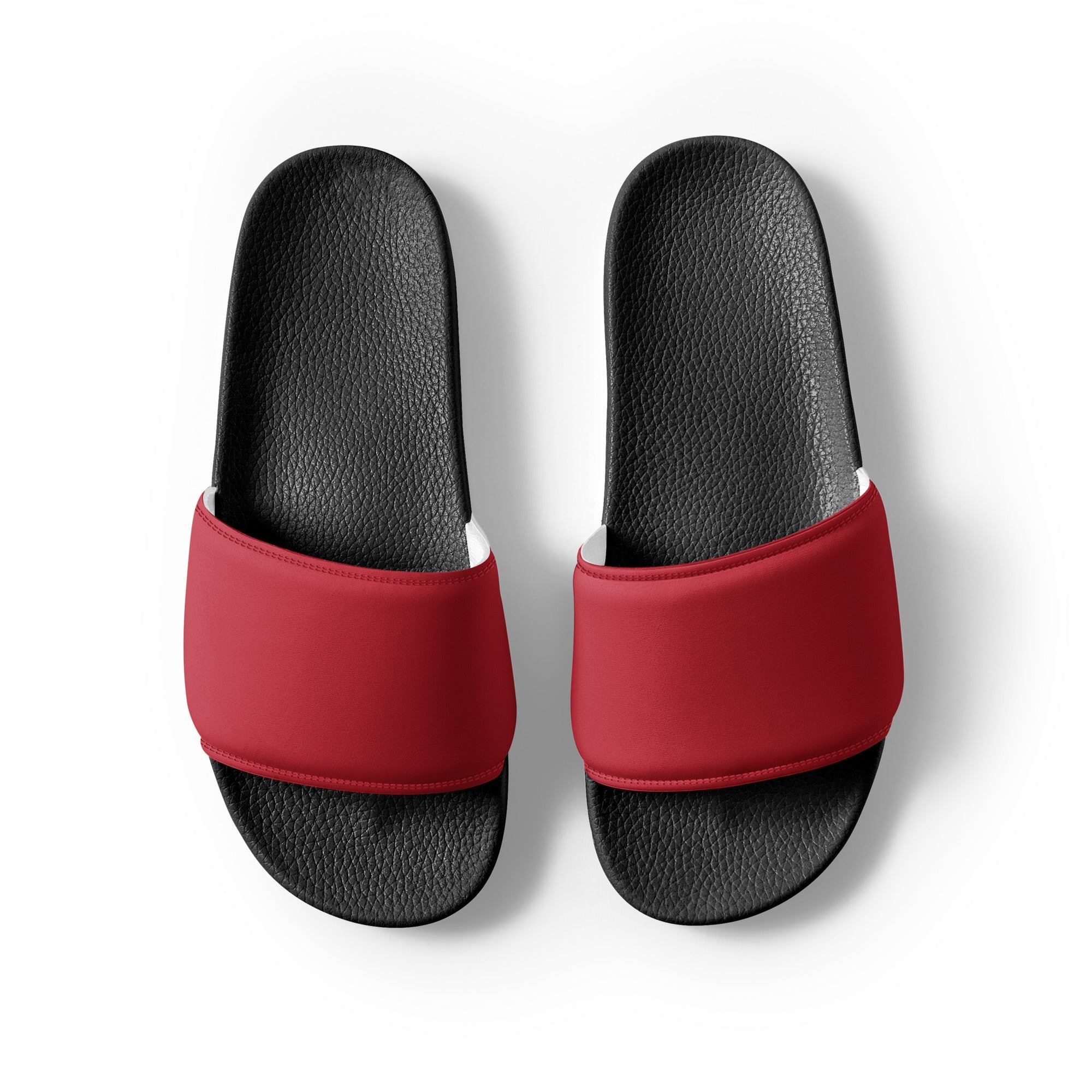 Cardinals Red Color Men's Slides by Visual Verse - Image 2