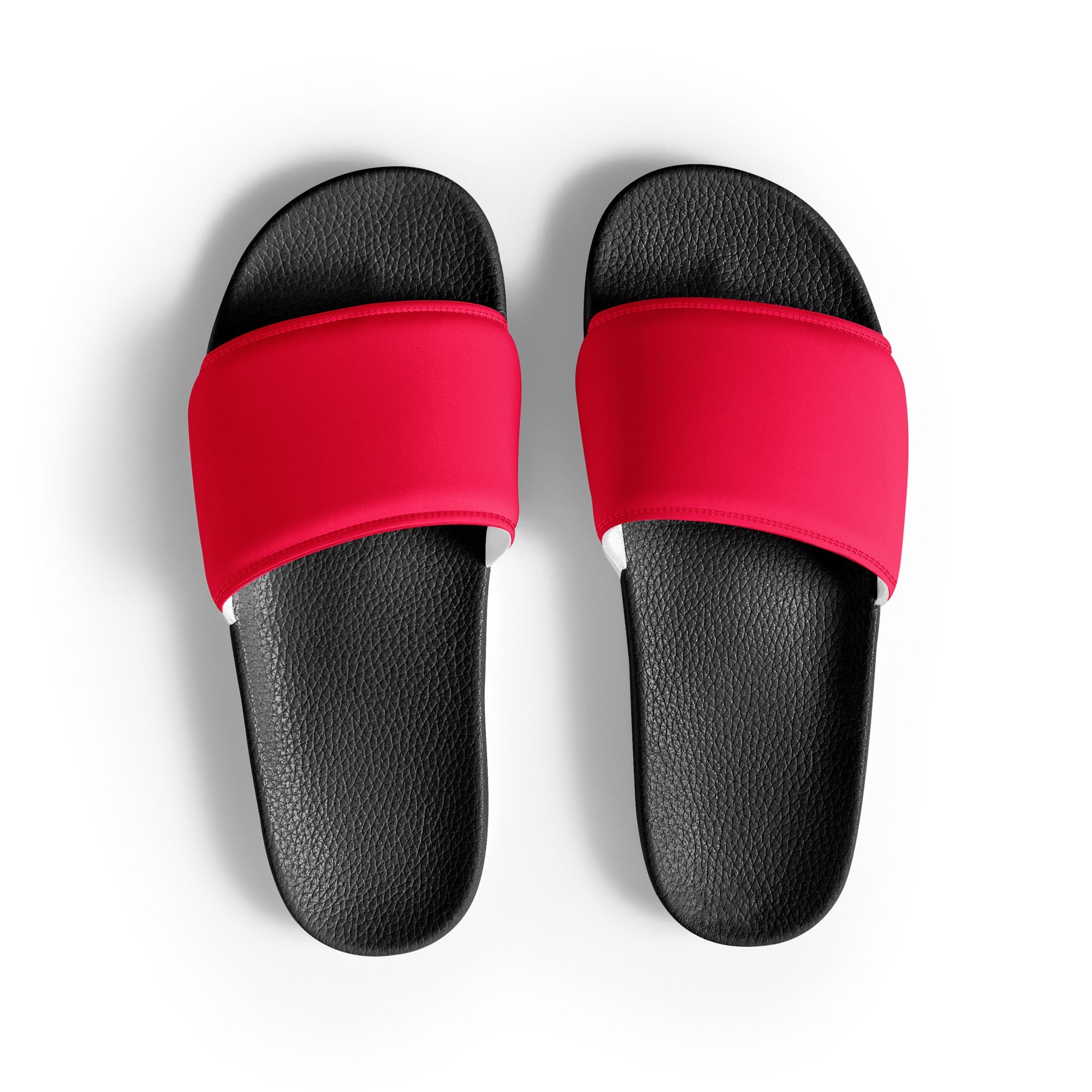 Carmine Color Men's Slides by Visual Verse - Image 1