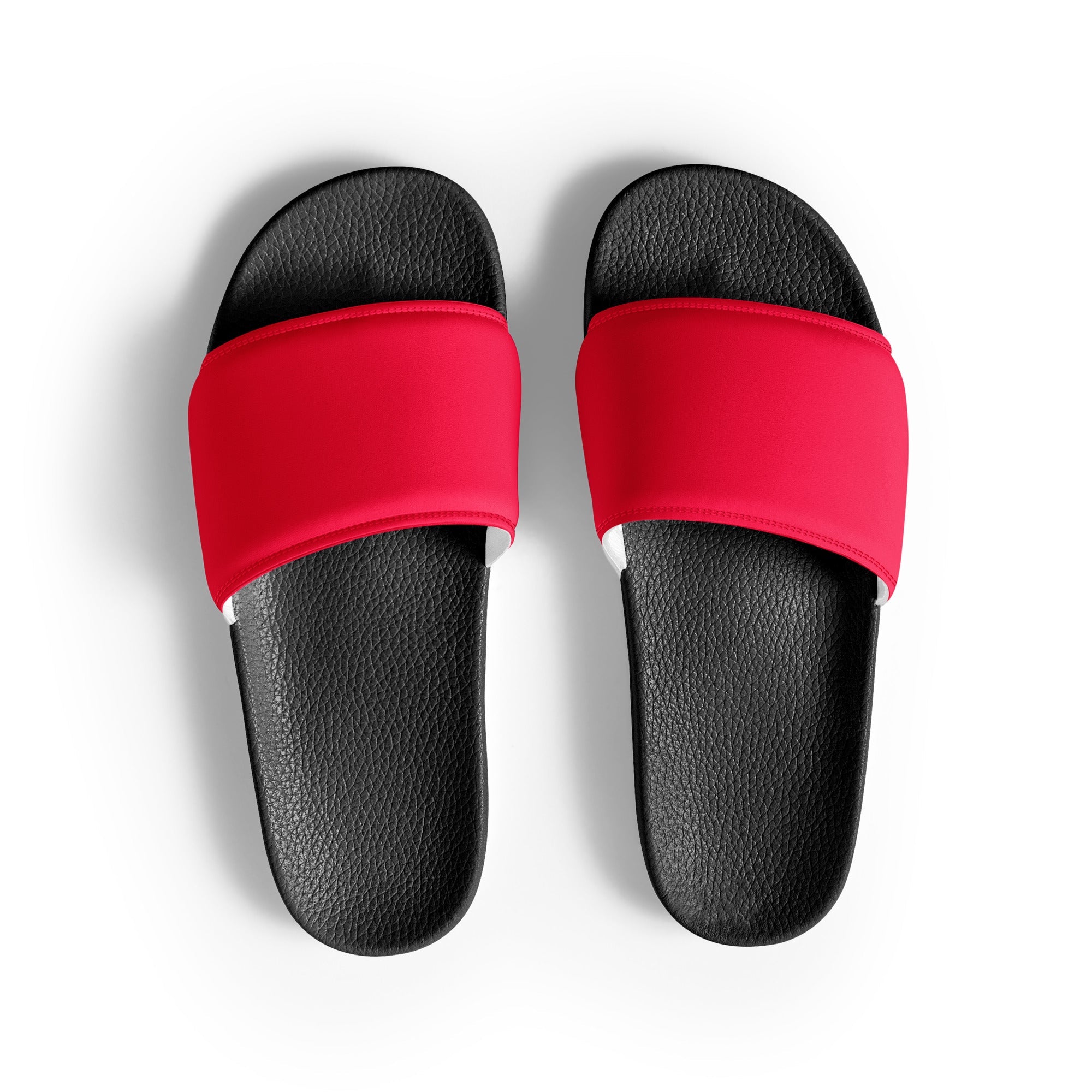 Carmine Red Color Men's Slides by Visual Verse - Image 1