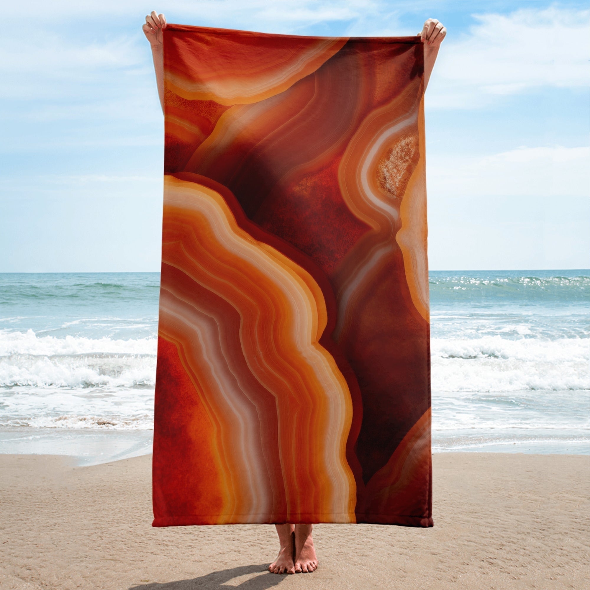 Carnelian Rock Beach Towel by Visual Verse - Image 1