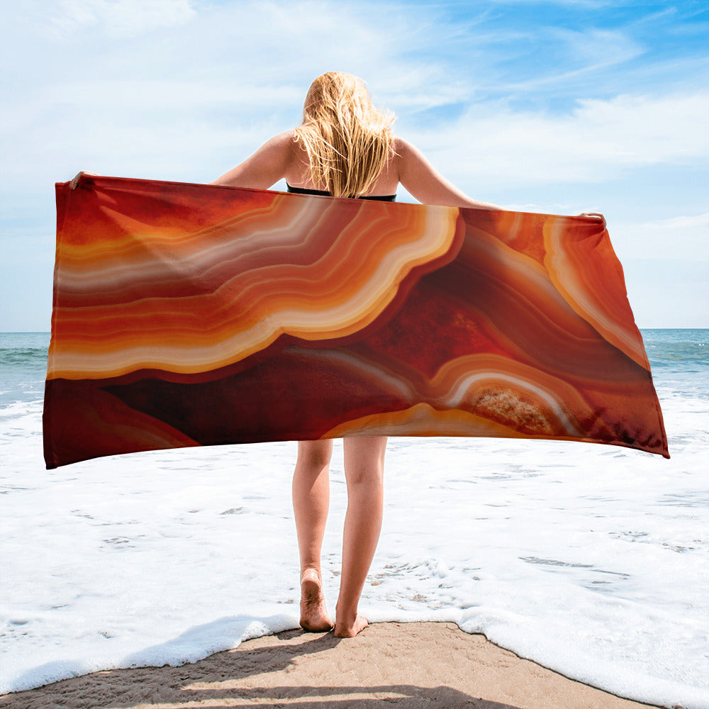 Carnelian Rock Beach Towel by Visual Verse - Image 2