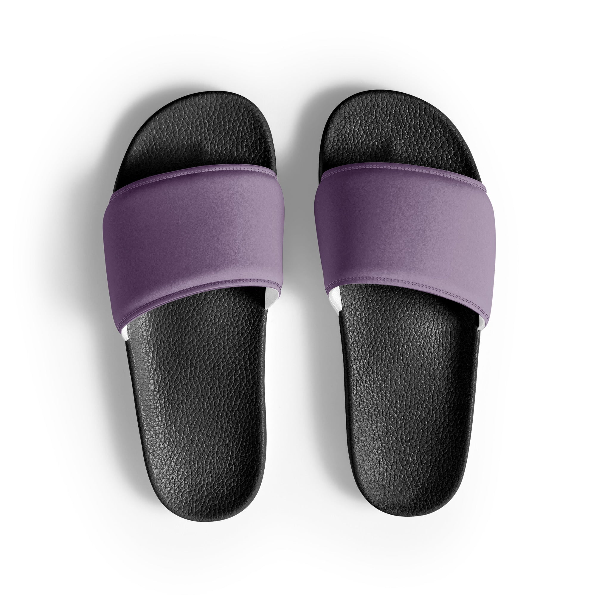 Carolina Plum Color Men's Slides by Visual Verse - Image 1